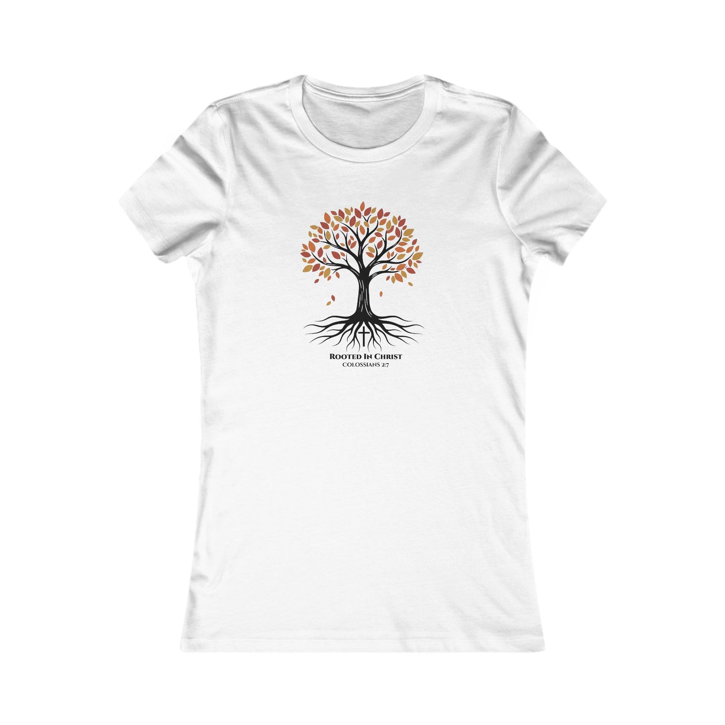Rooted In Christ – Colossians 2:7 Women’s Christian Fall Tee