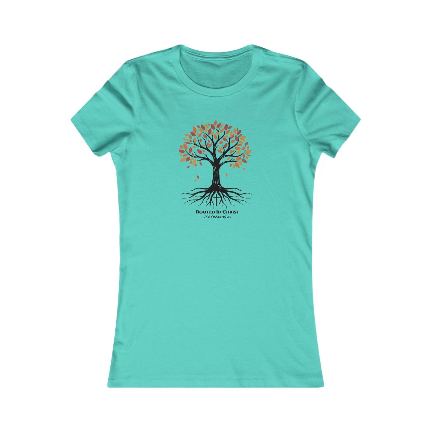 Rooted In Christ – Colossians 2:7 Women’s Christian Fall Tee