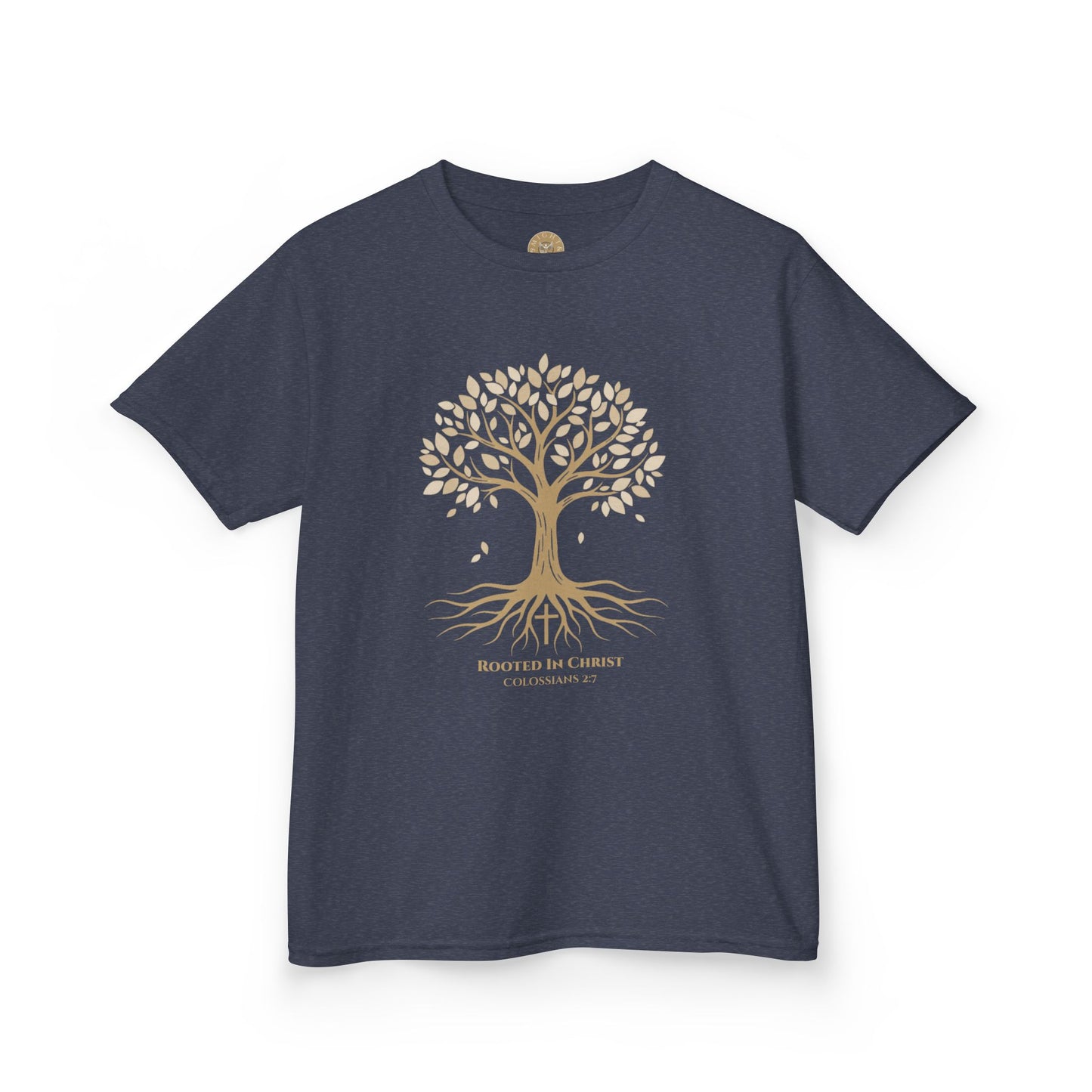 Rooted In Christ – Colossians 2:7 Youth Christian Fall Tee