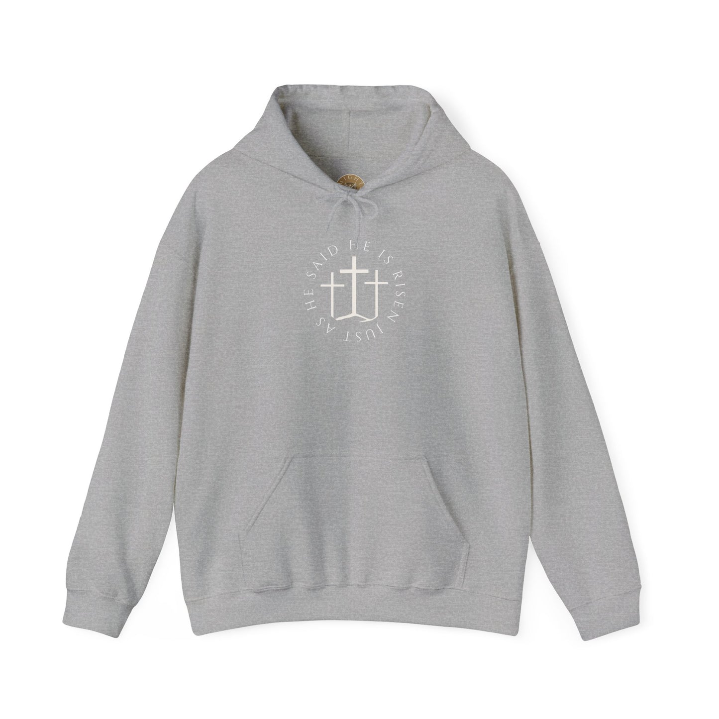 Risen Cross – Matthew 28:6 Hoodie (Front Print)