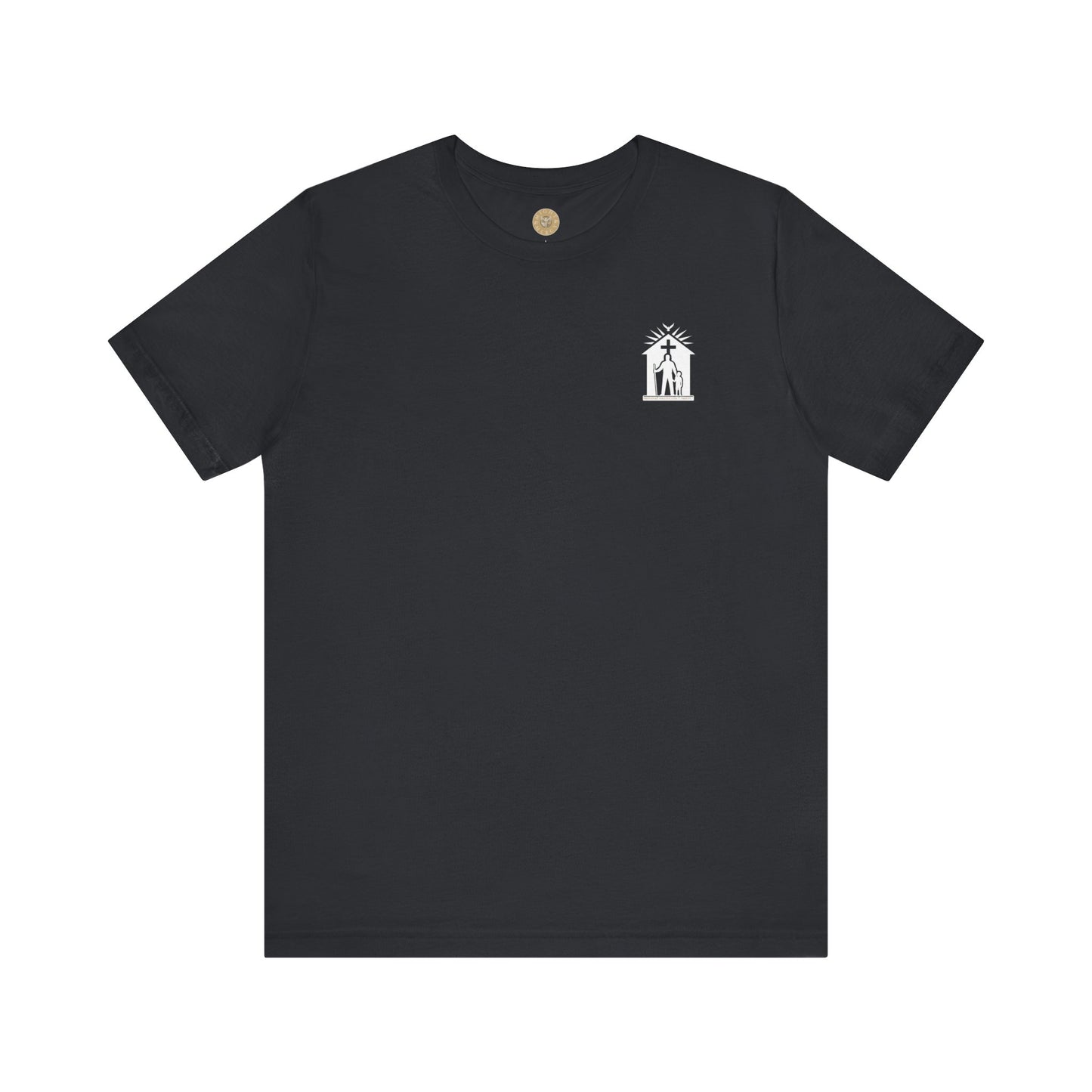 Joshua 24:15 Christian t-shirt with Protector Provider Priest design in vintage black