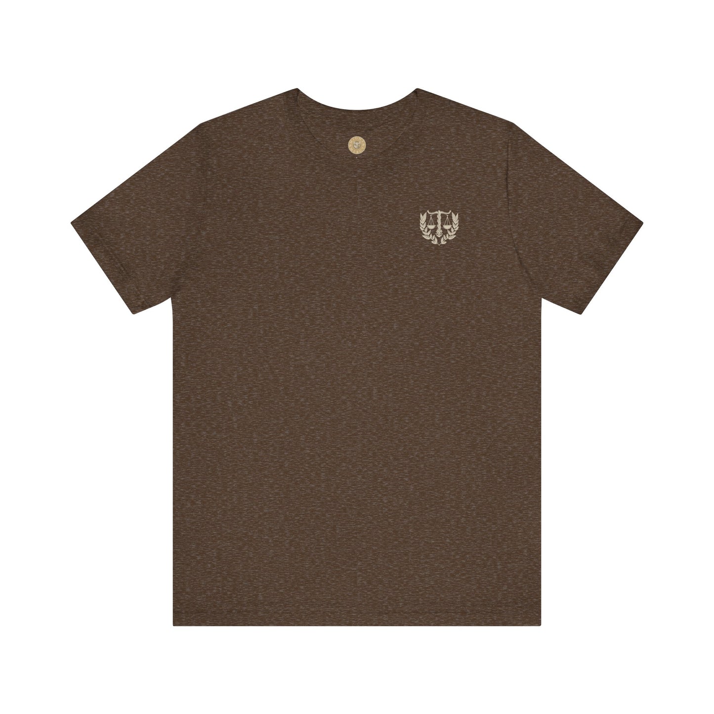 Wages of Sin Romans 6:23 Christian t-shirt with scripture design in heather brown