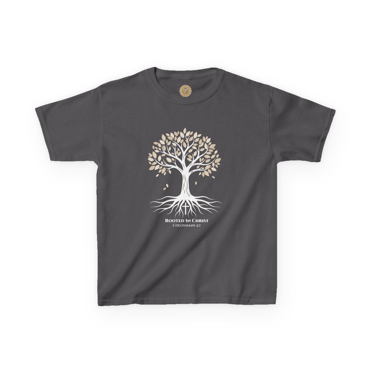 Rooted In Christ – Colossians 2:7 Youth Christian Fall Tee