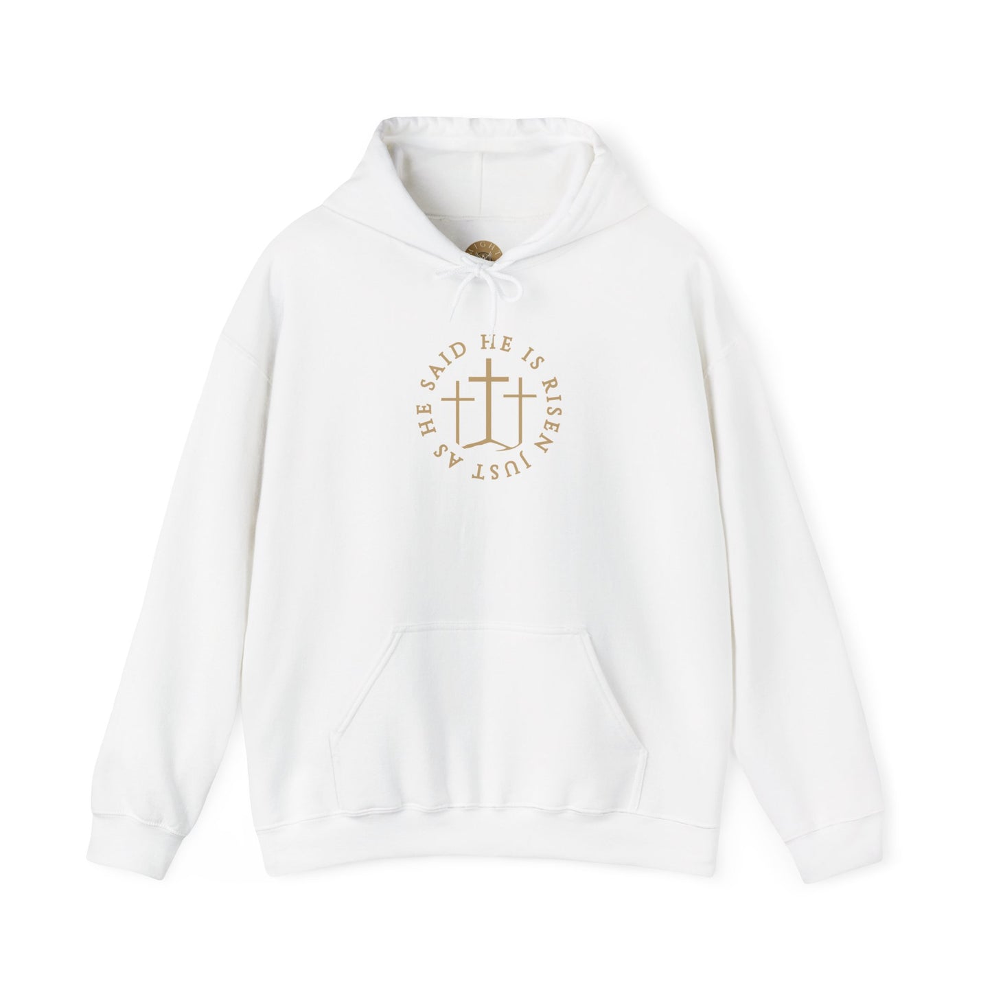 Risen Cross – Matthew 28:6 Hoodie (Front Print)