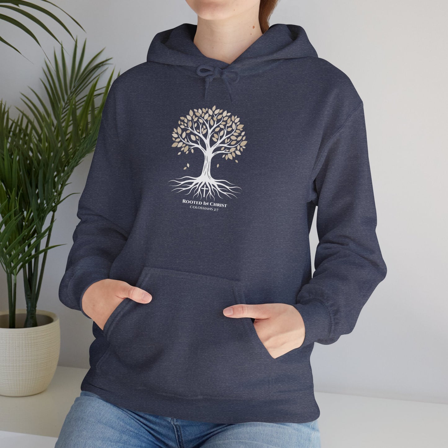 Rooted In Christ – Colossians 2:7 Christian Fall Hoodie