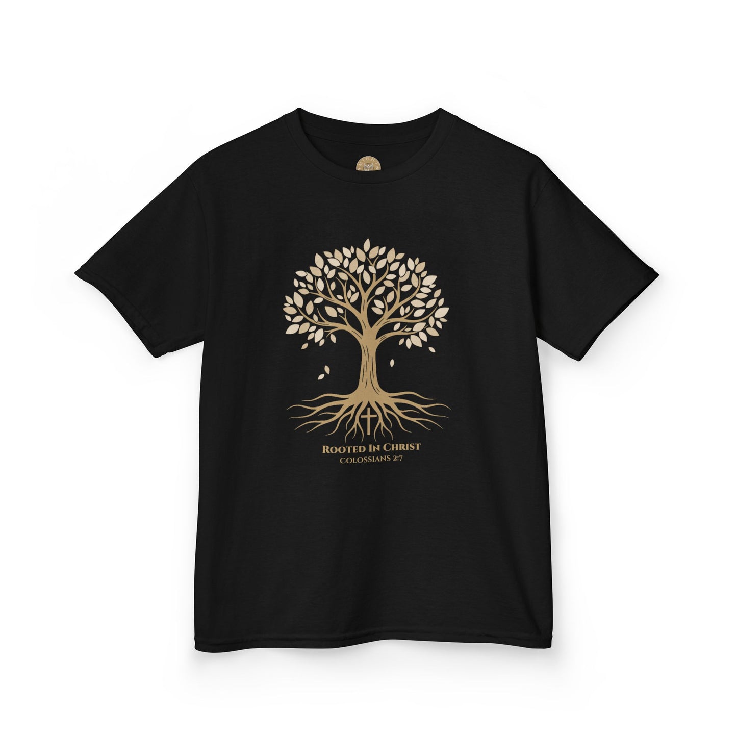 Rooted In Christ – Colossians 2:7 Youth Christian Fall Tee