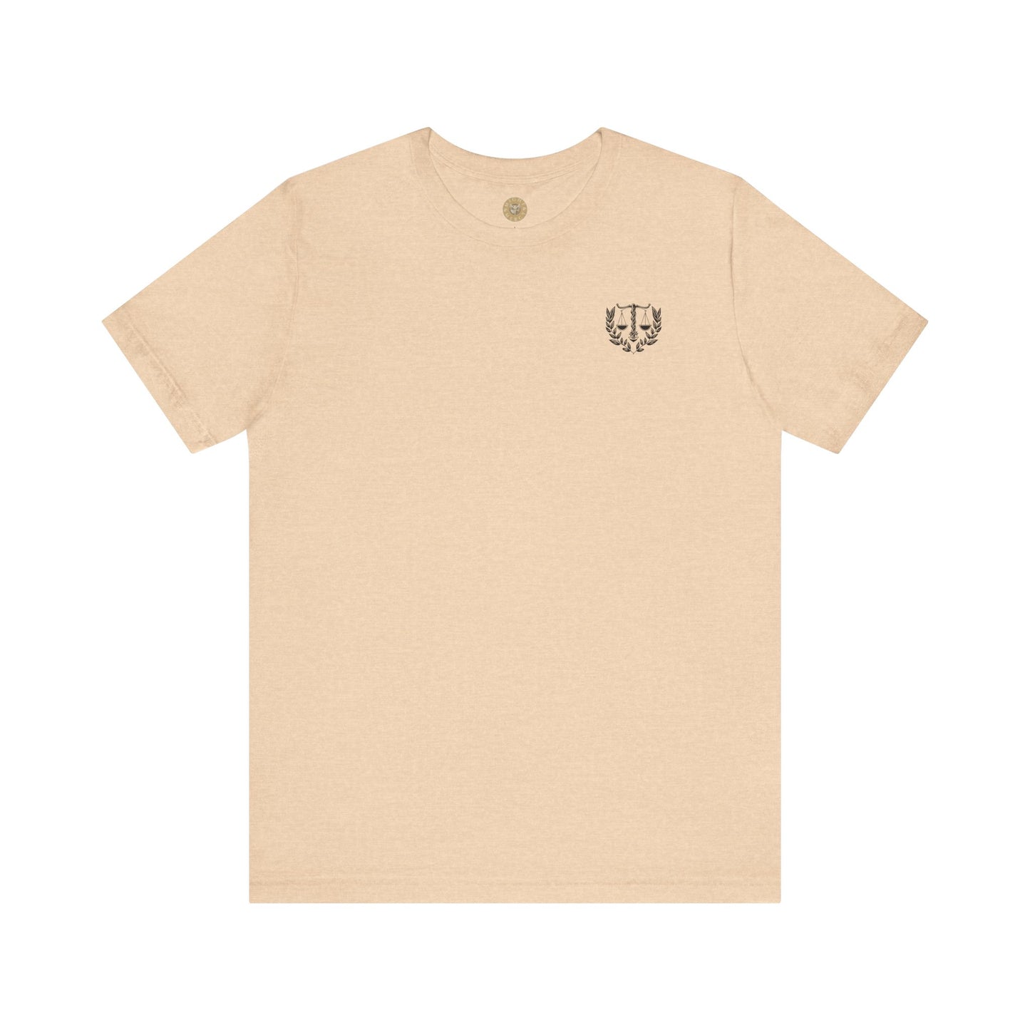 Wages of Sin Romans 6:23 Christian t-shirt with scripture design in heather sand