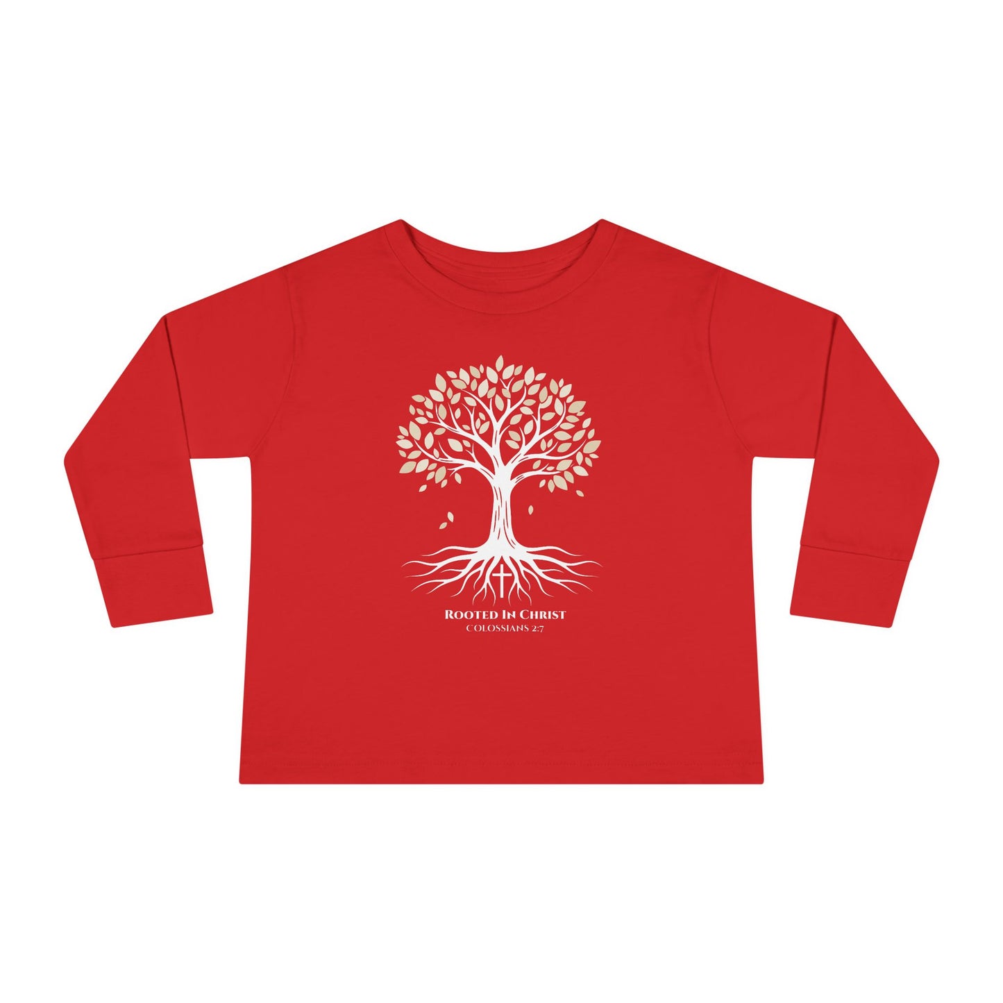 Rooted In Christ – Colossians 2:7 Toddler Christian Longsleeve Shirt