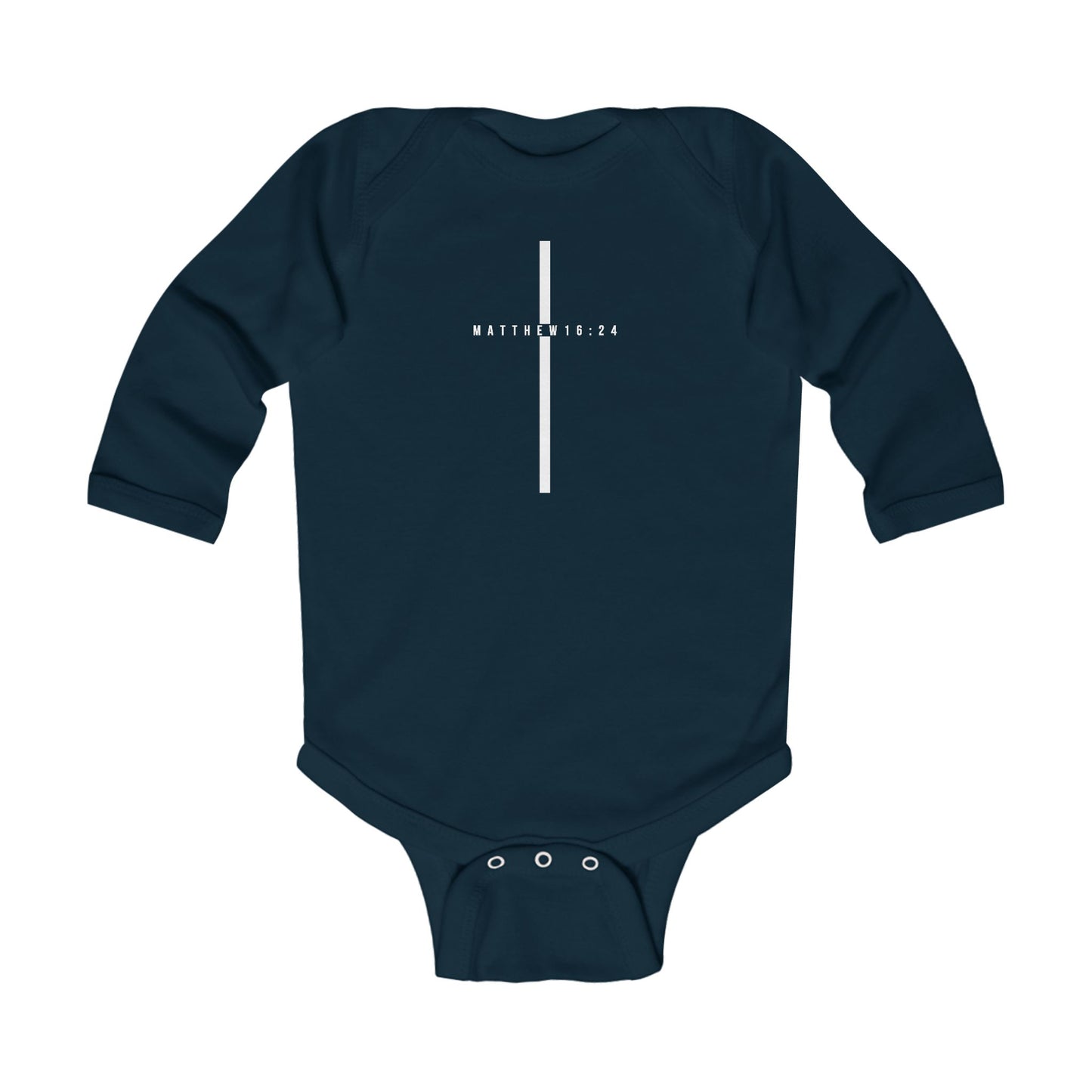 Matthew 16:24 Infant Long Sleeve Bodysuit