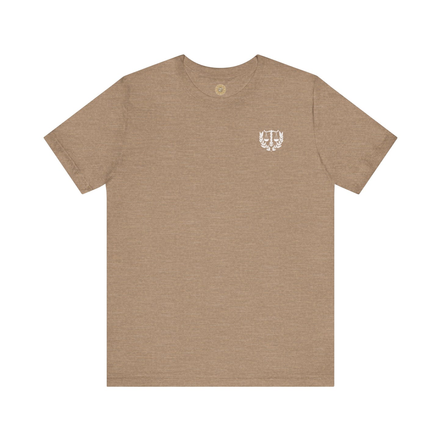 Wages of Sin Romans 6:23 Christian t-shirt with scripture design in heather tan