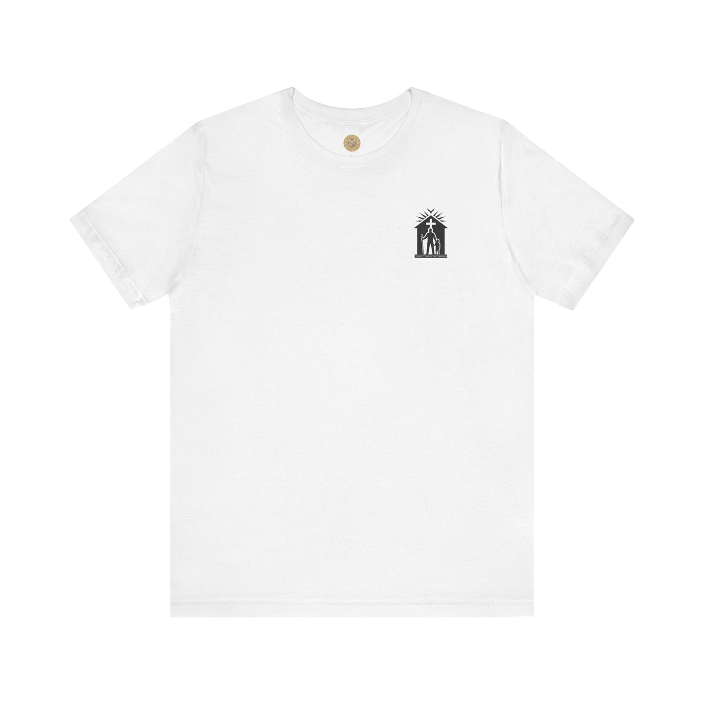 Joshua 24:15 Christian t-shirt with Protector Provider Priest design in white