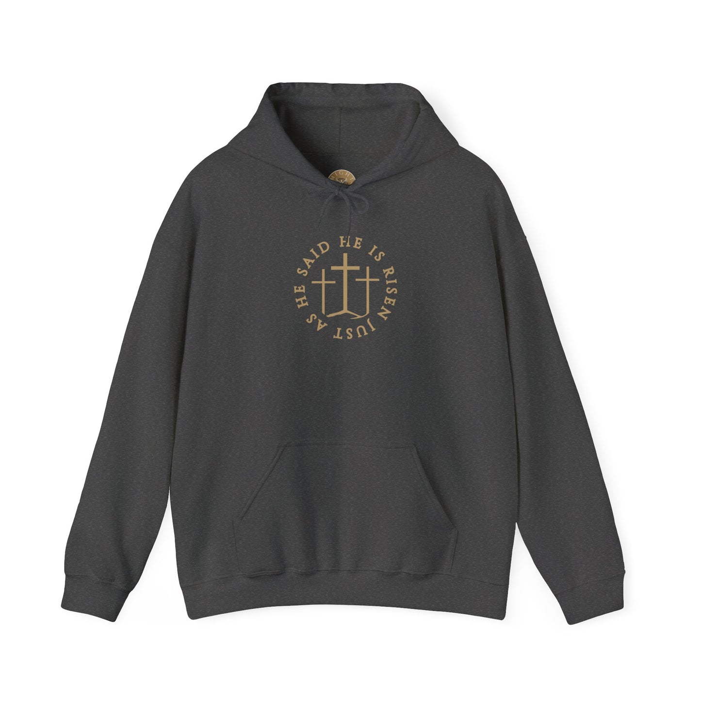 Risen Cross – Matthew 28:6 Hoodie (Front Print)