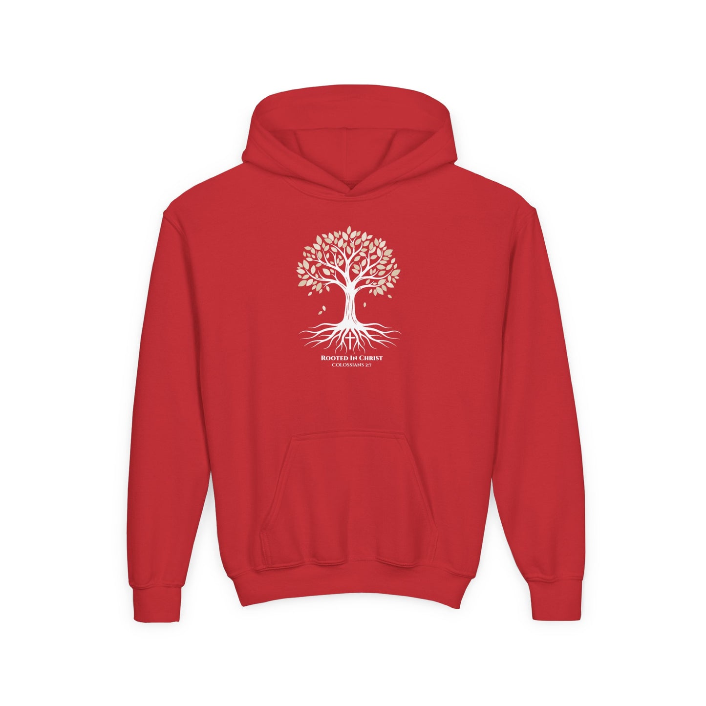 Rooted In Christ – Colossians 2:7 Youth Christian Fall Hoodie