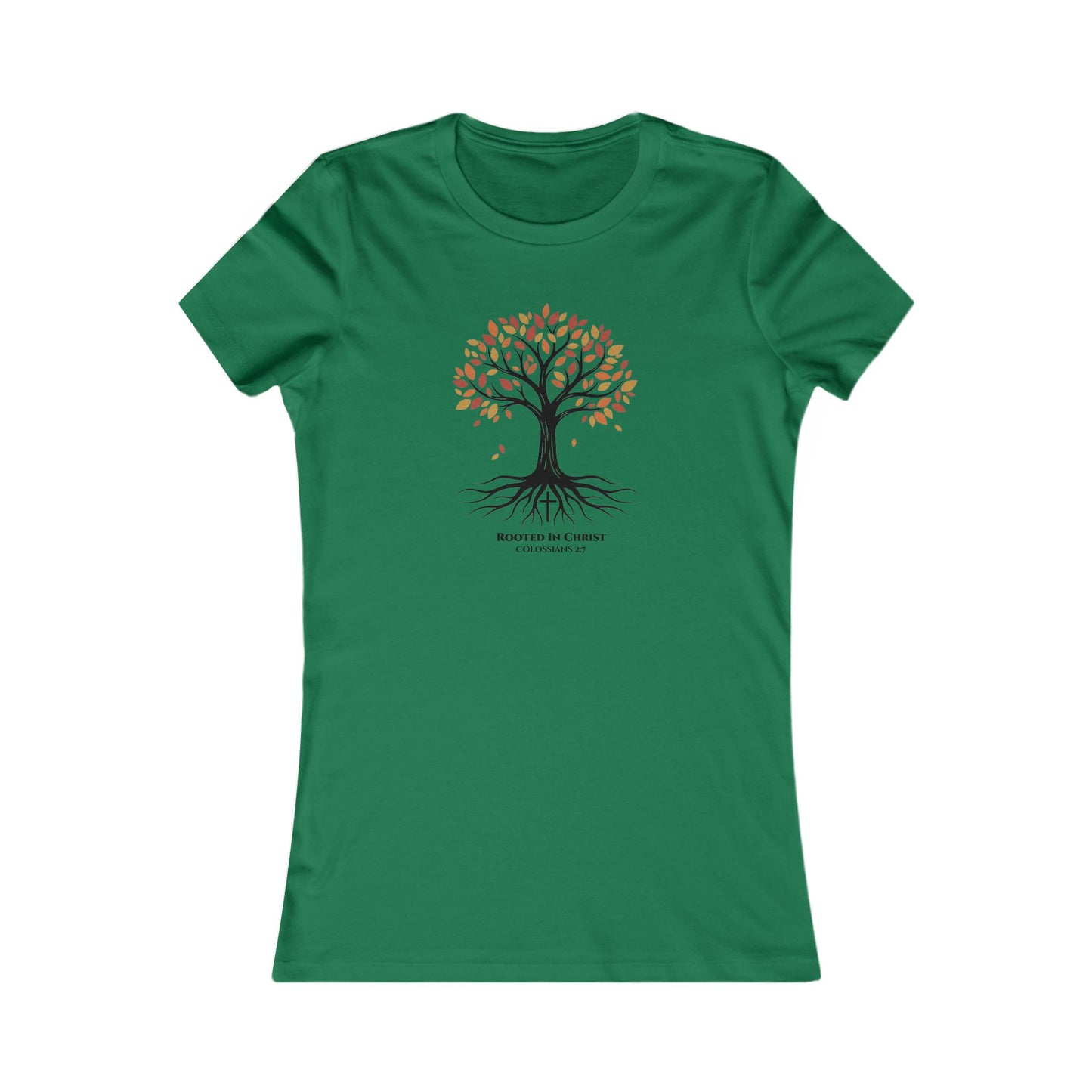 Rooted In Christ – Colossians 2:7 Women’s Christian Fall Tee