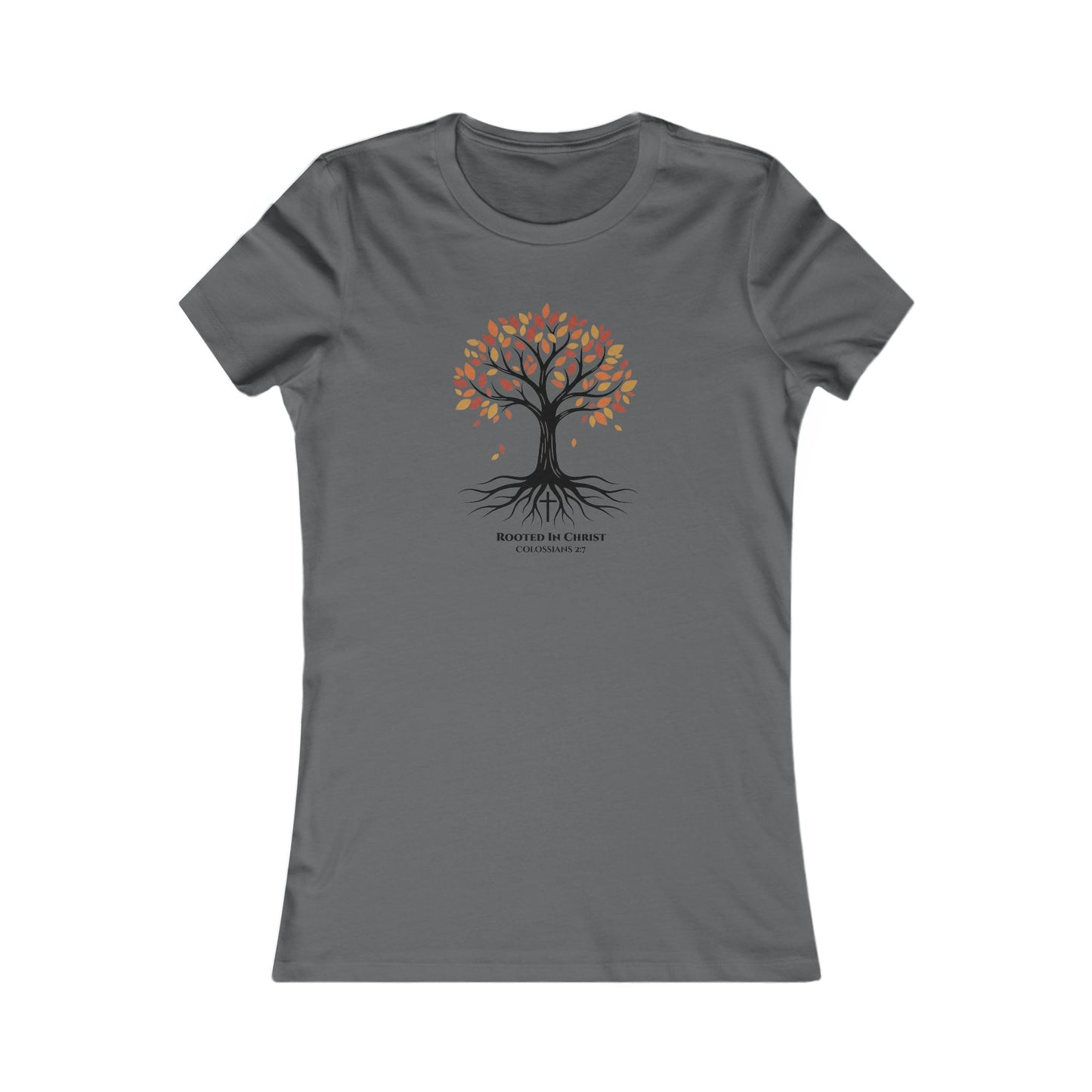 Rooted In Christ – Colossians 2:7 Women’s Christian Fall Tee