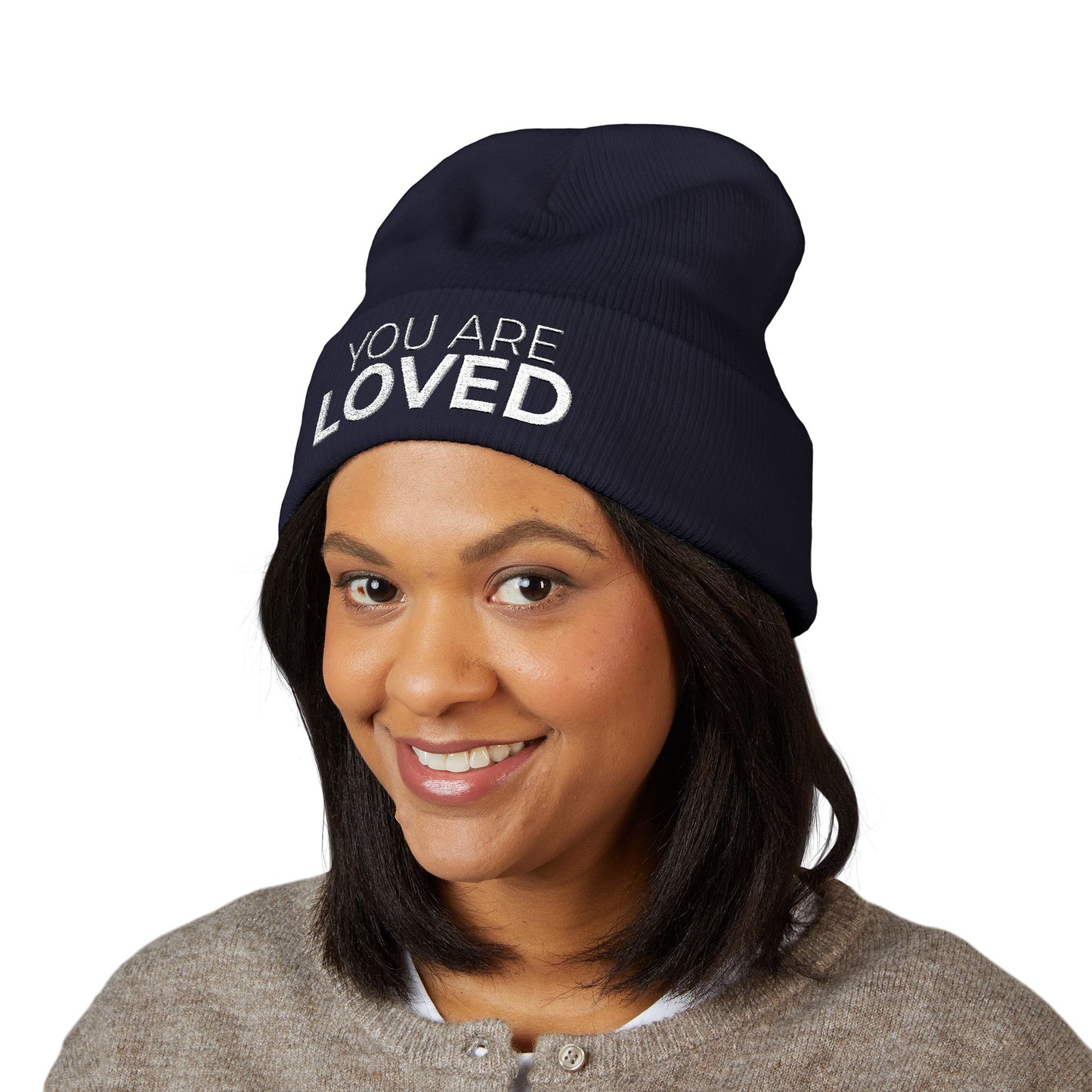 You Are Loved Cuffed Beanie (Embroidery)
