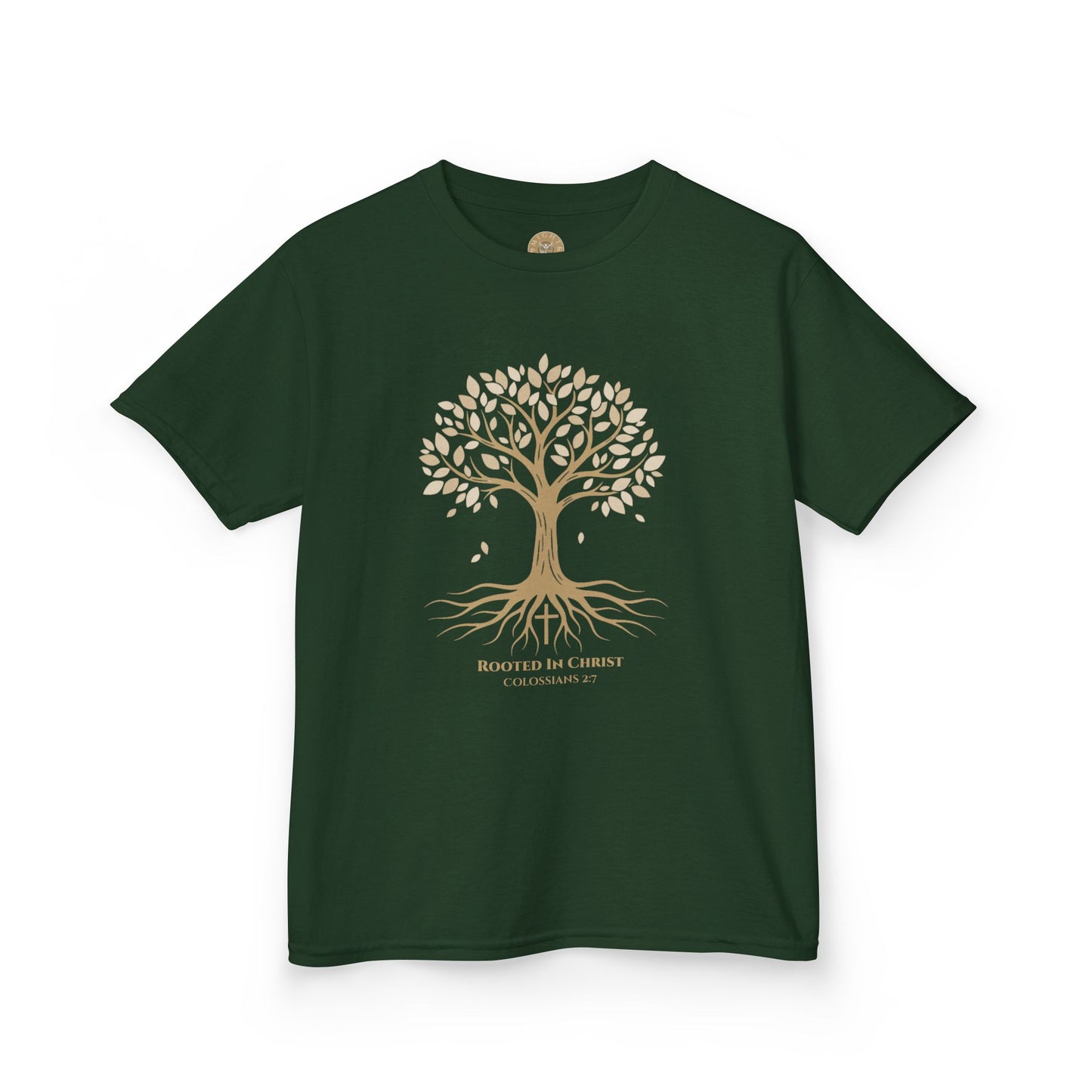 Rooted In Christ – Colossians 2:7 Youth Christian Fall Tee