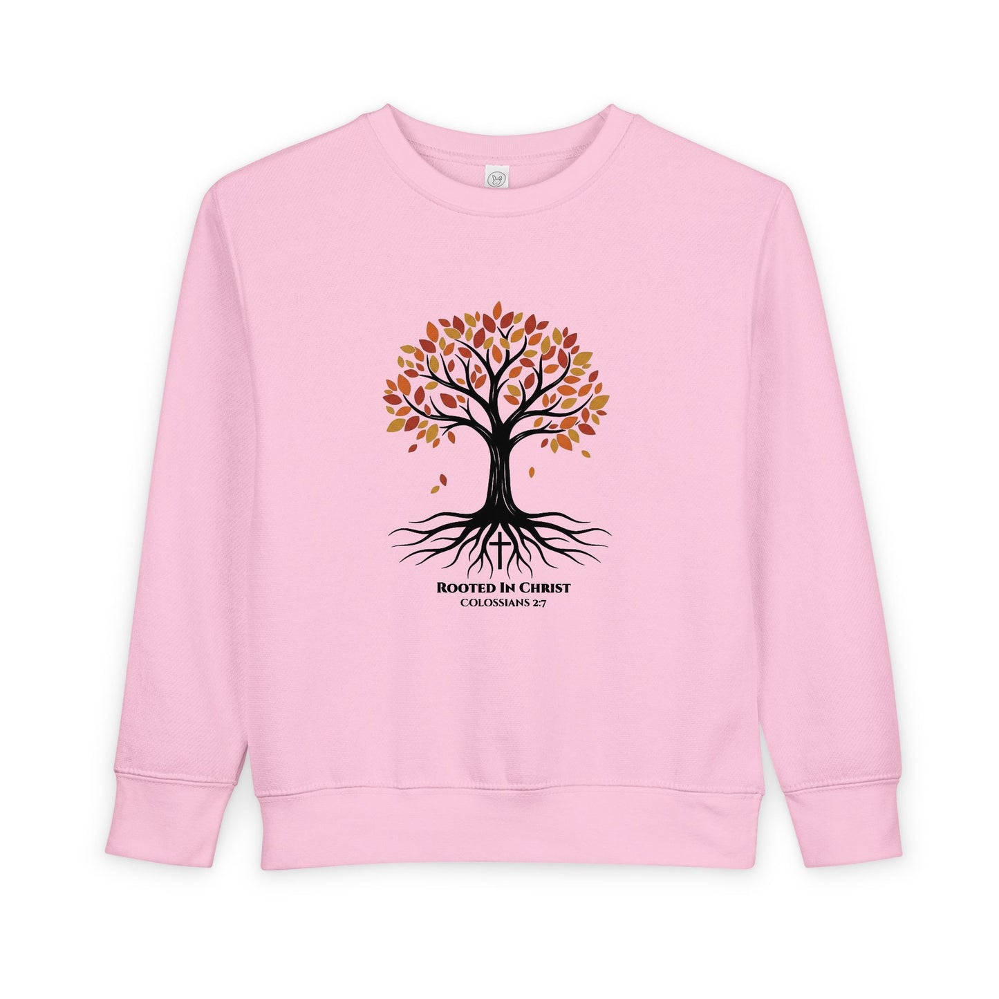 Rooted In Christ – Colossians 2:7 Toddler Christian Fall Crewneck