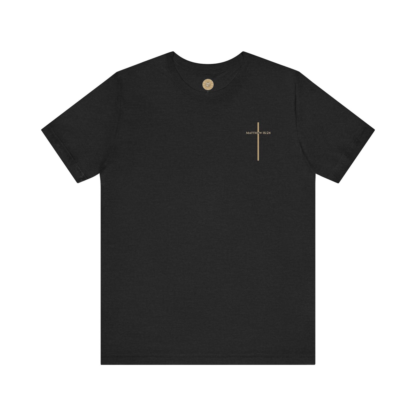 Matthew 16:24 Short Sleeve Tee (Small Design)