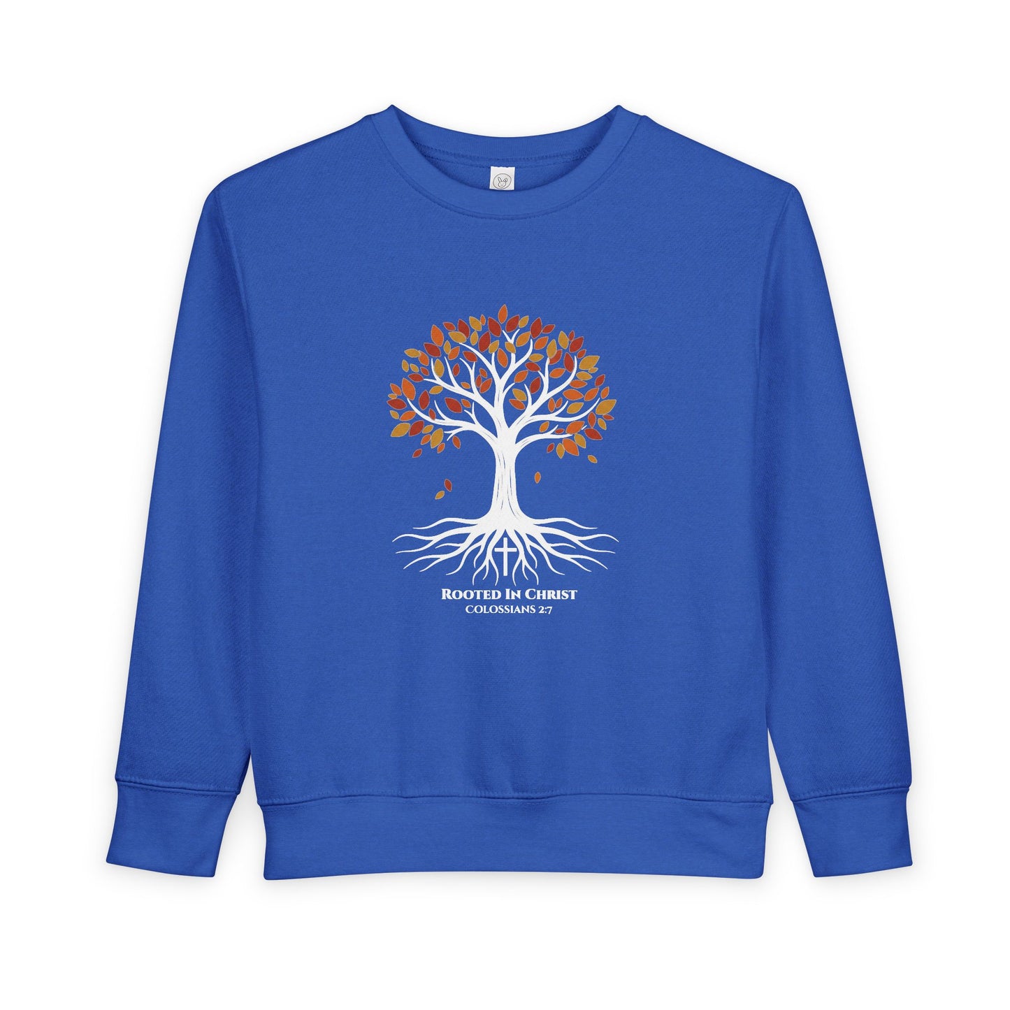 Rooted In Christ – Colossians 2:7 Toddler Christian Fall Crewneck
