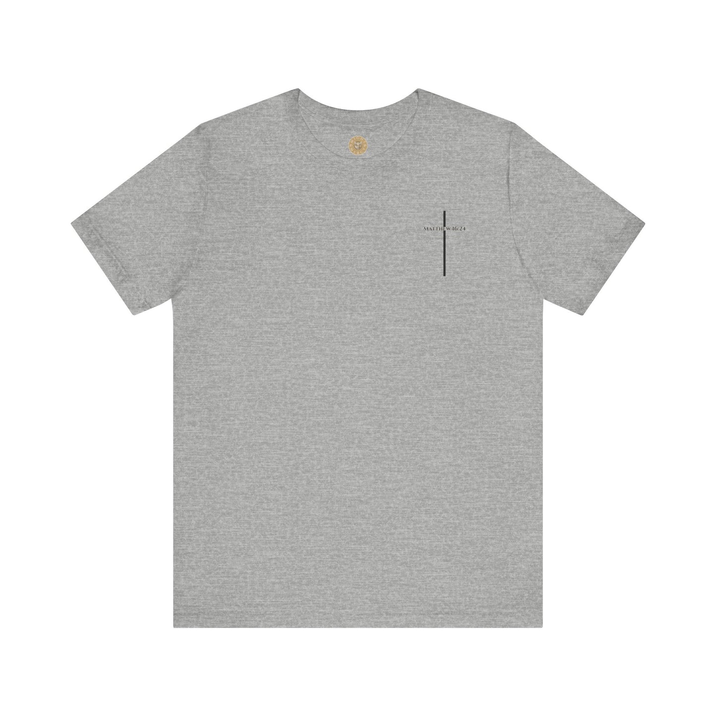 Matthew 16:24 Short Sleeve Tee (Small Design)