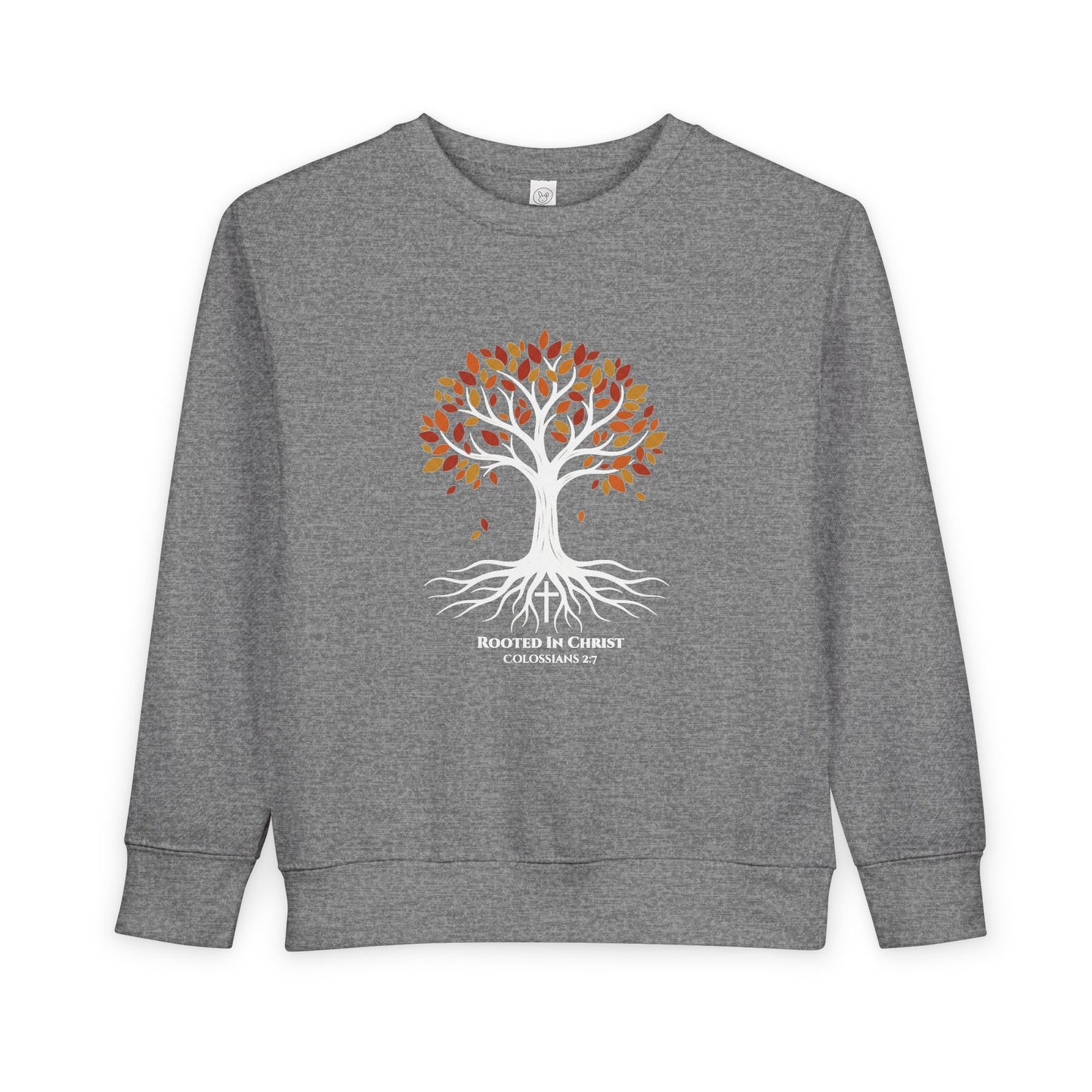 Rooted In Christ – Colossians 2:7 Toddler Christian Fall Crewneck