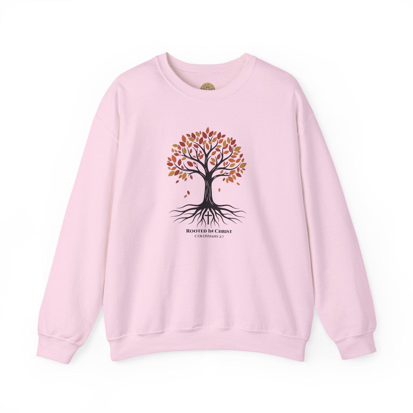Rooted In Christ – Colossians 2:7 Christian Fall Crewneck