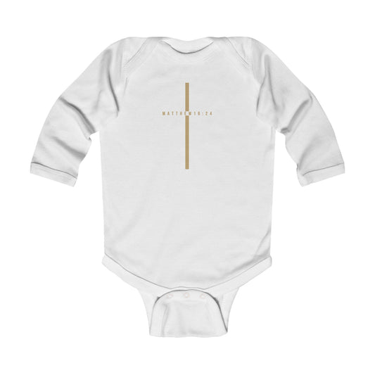 Matthew 16:24 Infant Long Sleeve Bodysuit