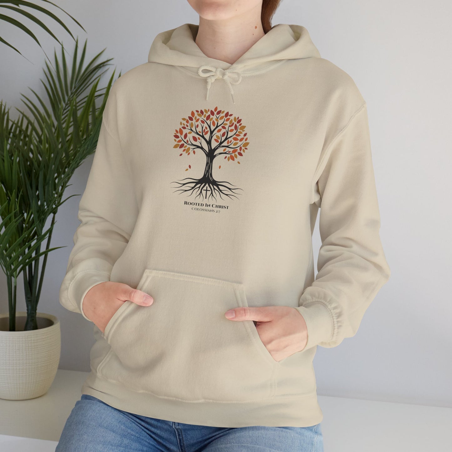 Rooted In Christ – Colossians 2:7 Christian Fall Hoodie