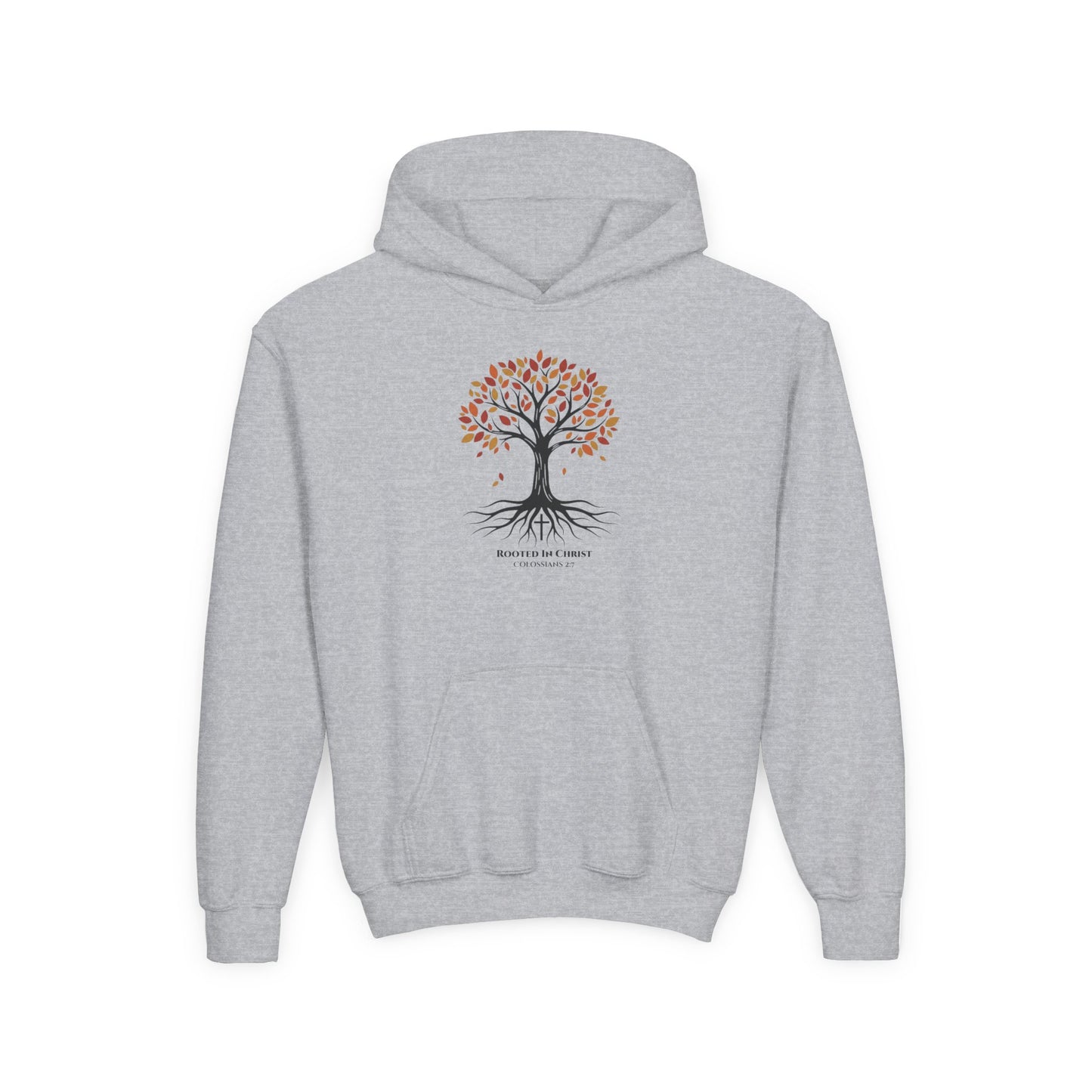 Rooted In Christ – Colossians 2:7 Youth Christian Fall Hoodie