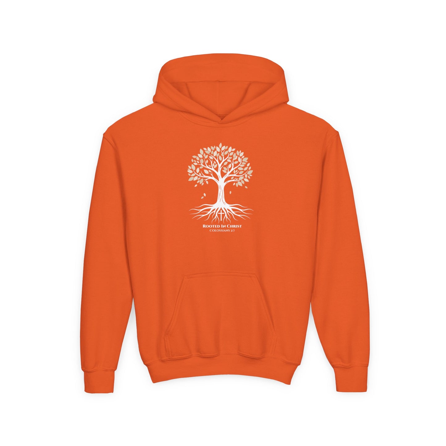 Rooted In Christ – Colossians 2:7 Youth Christian Fall Hoodie