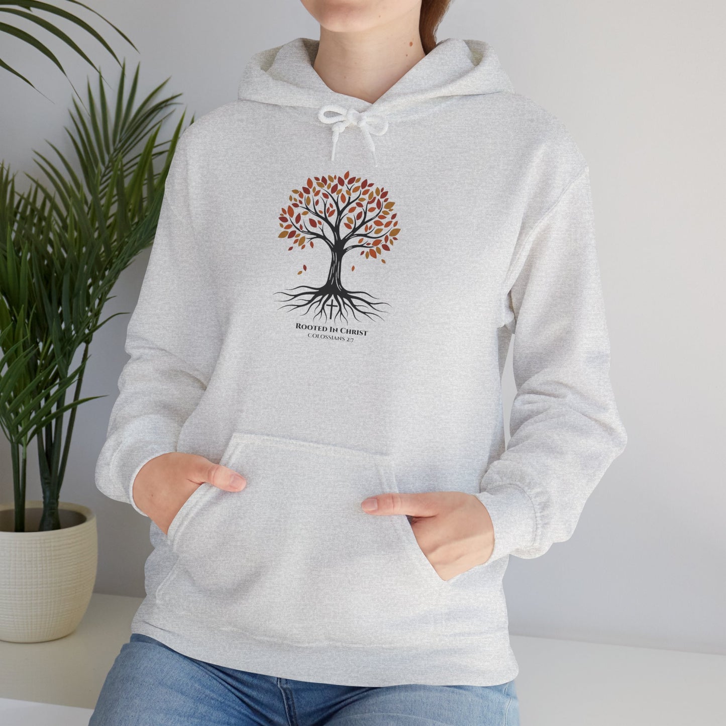 Rooted In Christ – Colossians 2:7 Christian Fall Hoodie