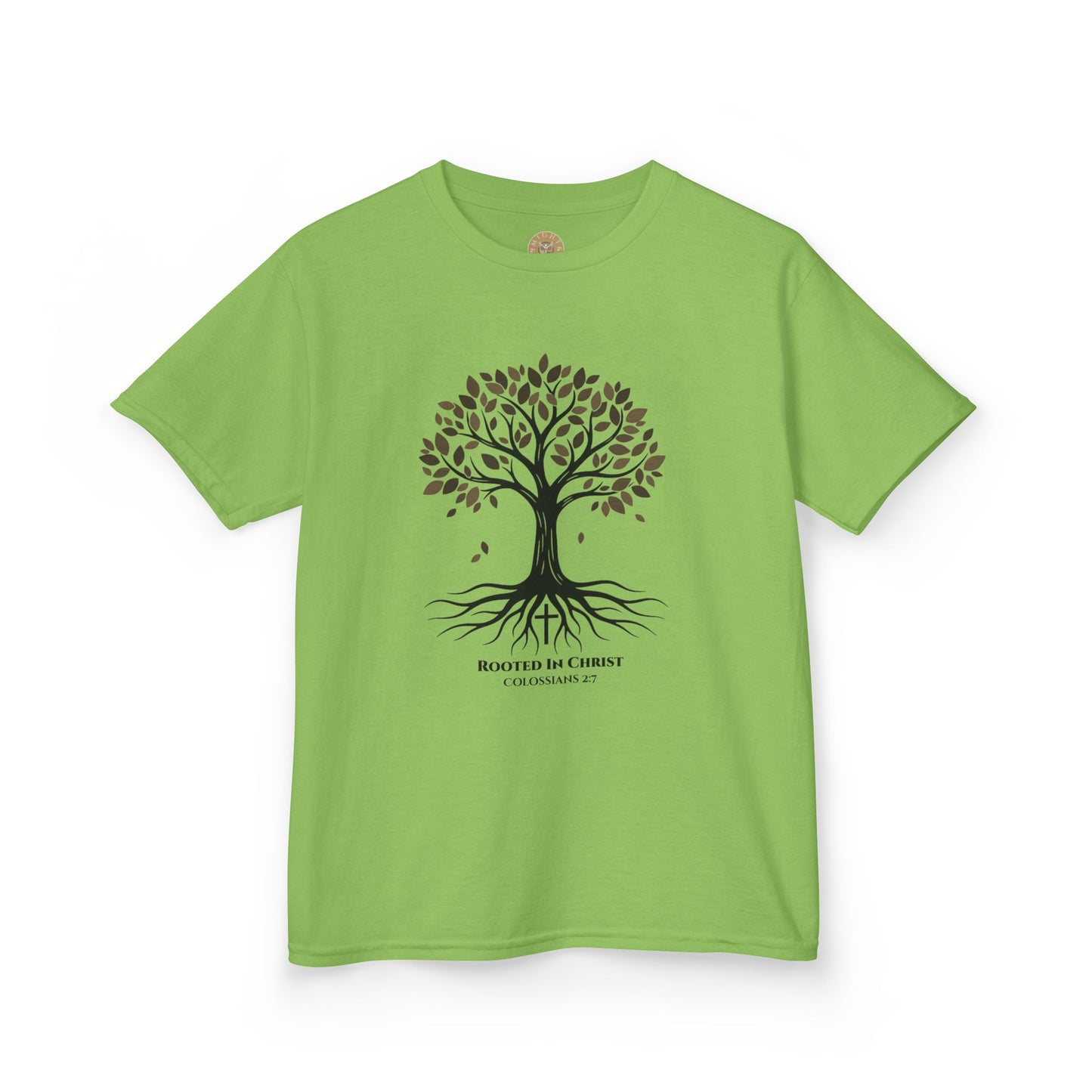 Rooted In Christ – Colossians 2:7 Youth Christian Fall Tee