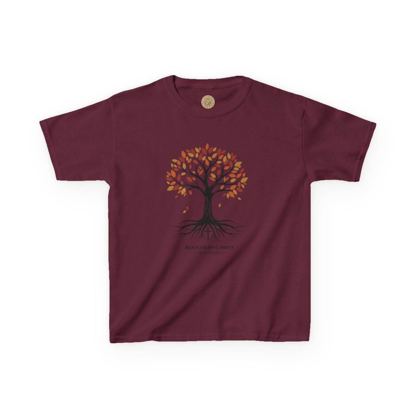 Rooted In Christ – Colossians 2:7 Youth Christian Fall Tee