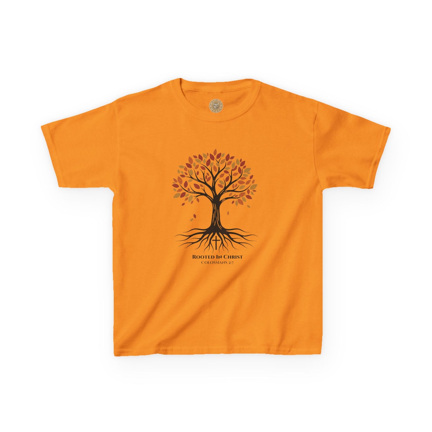 Rooted In Christ – Colossians 2:7 Youth Christian Fall Tee