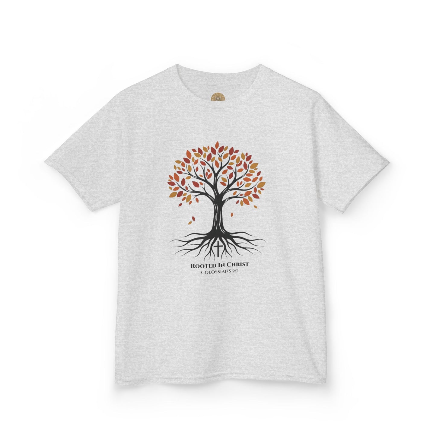Rooted In Christ – Colossians 2:7 Youth Christian Fall Tee