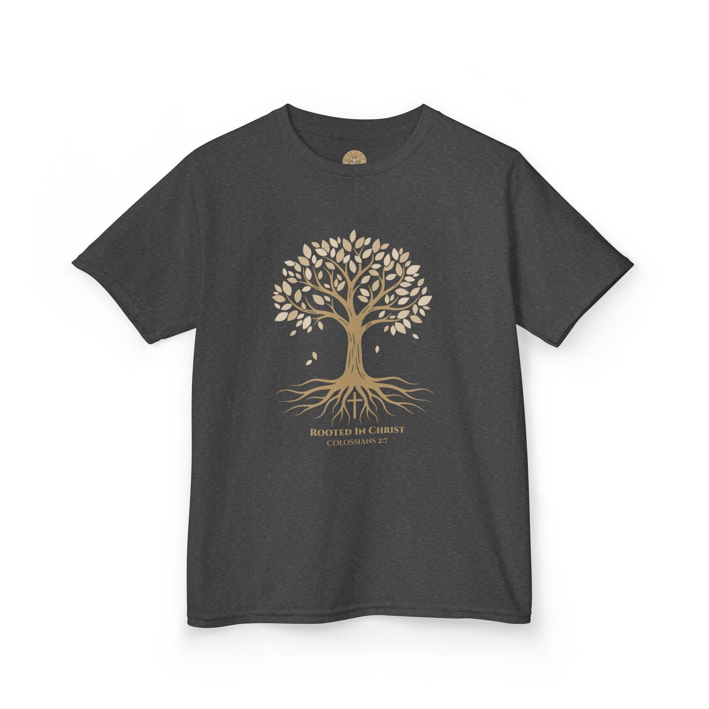 Rooted In Christ – Colossians 2:7 Youth Christian Fall Tee