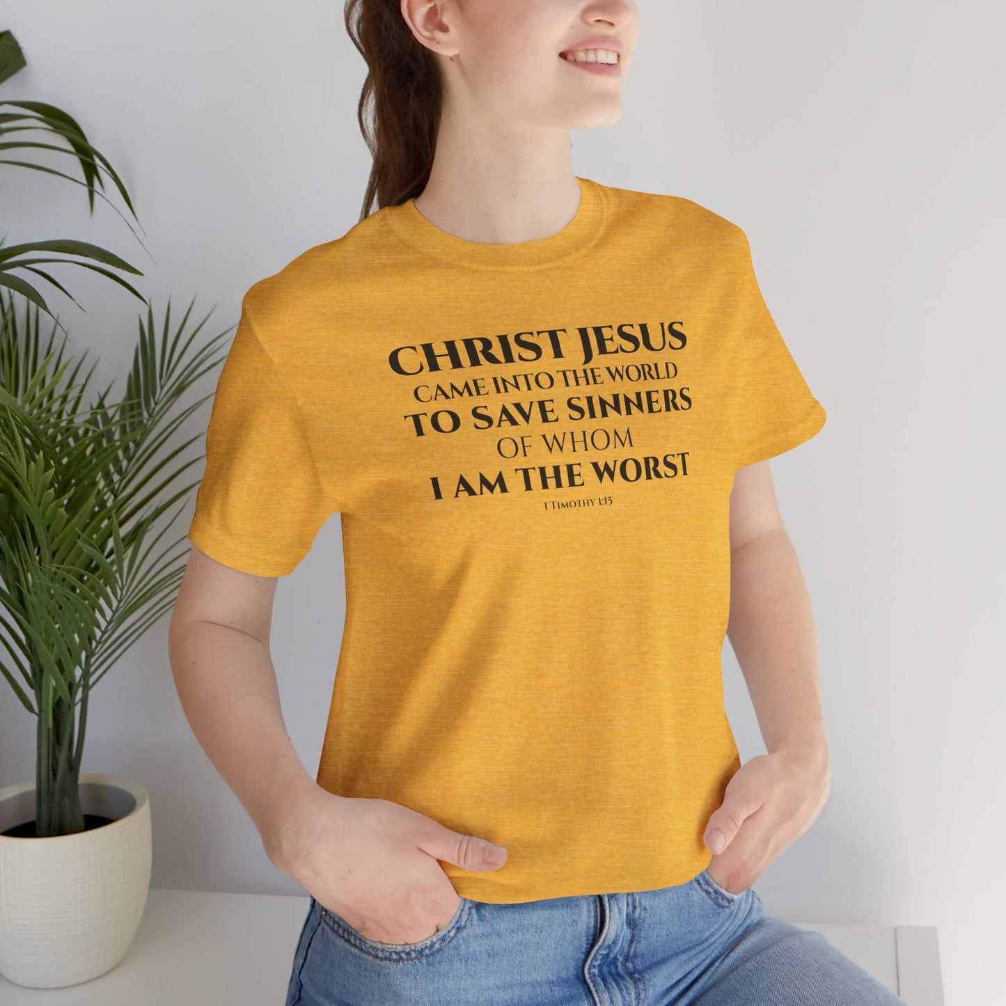 1 Timothy 1:15 Short Sleeve Tee (Front)