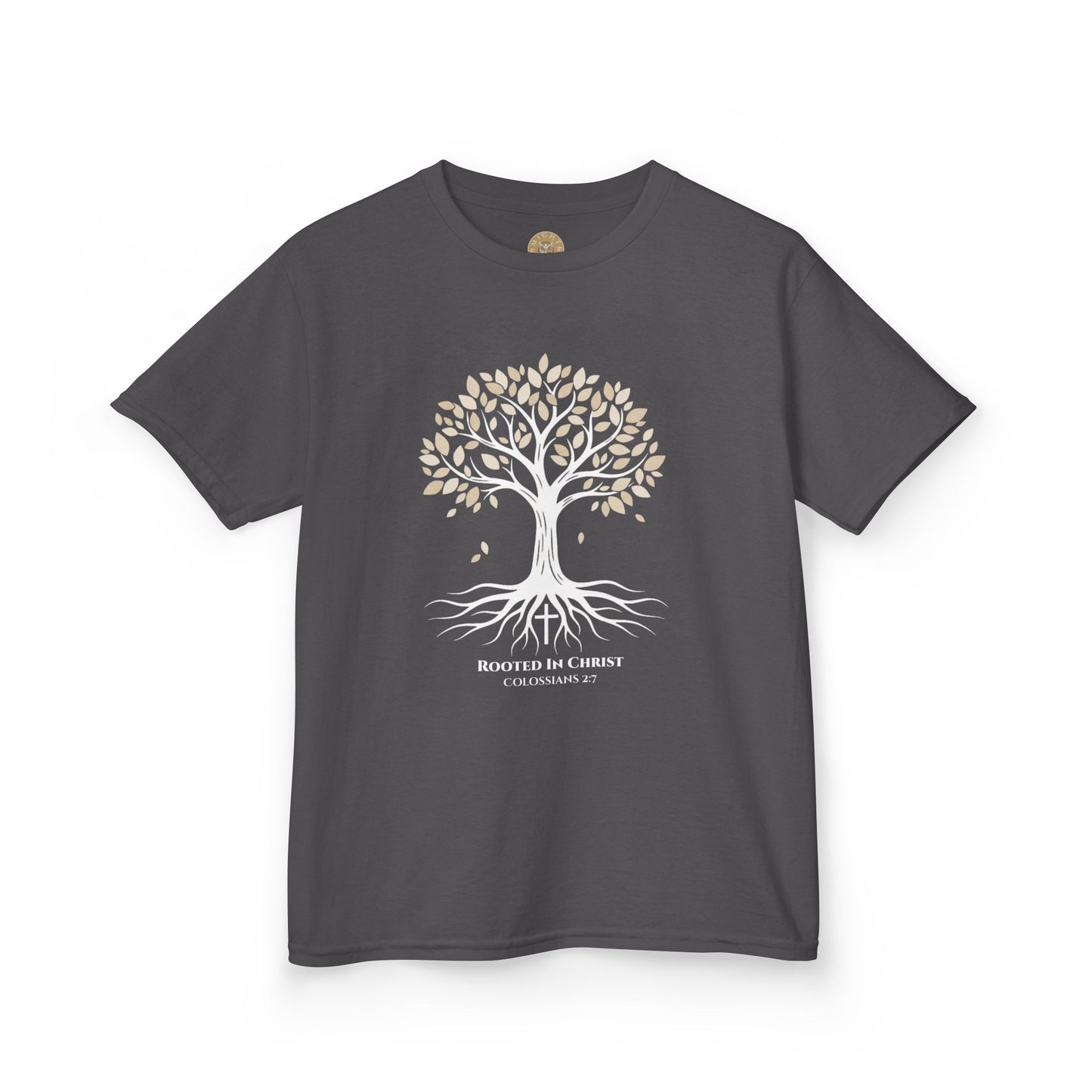 Rooted In Christ – Colossians 2:7 Youth Christian Fall Tee