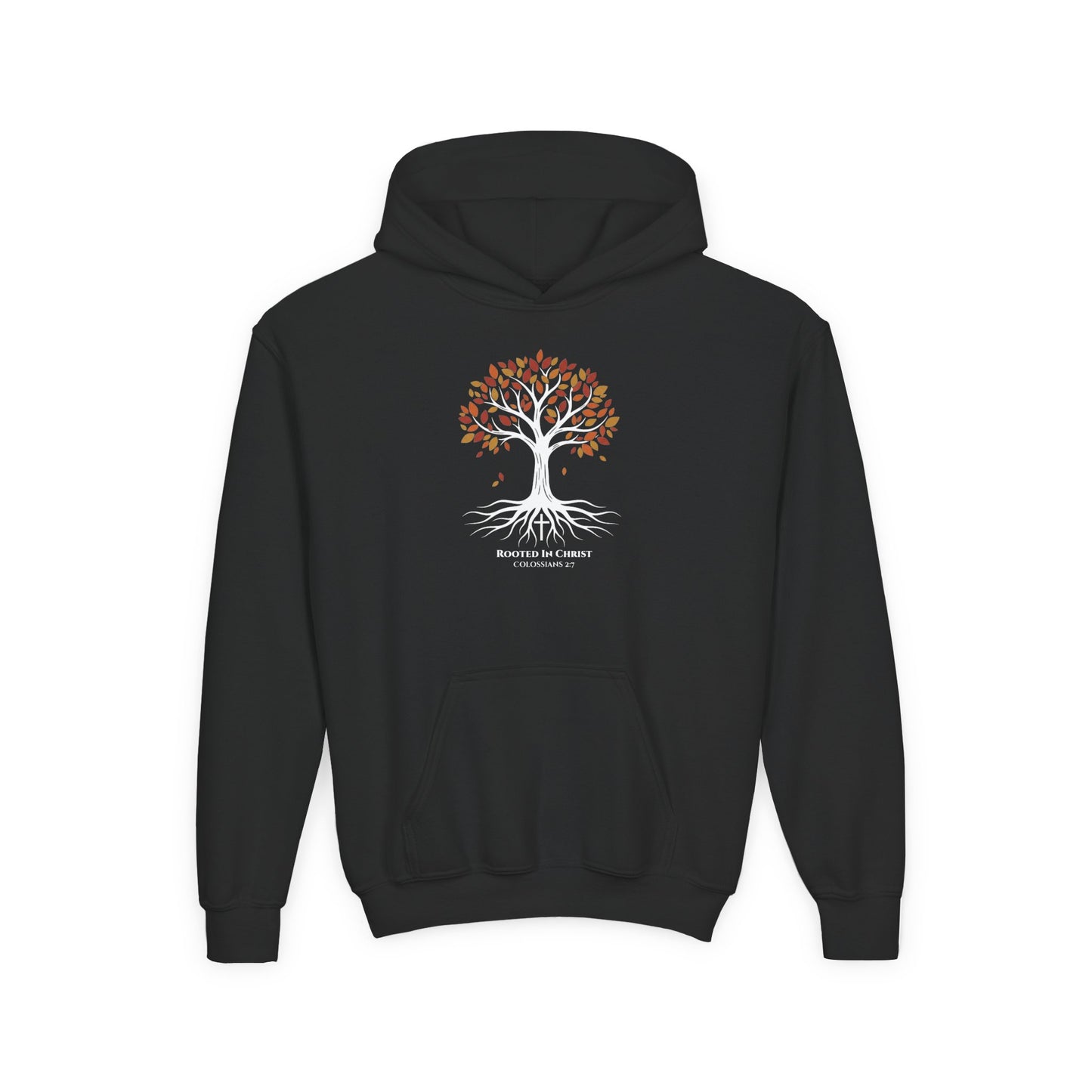 Rooted In Christ – Colossians 2:7 Youth Christian Fall Hoodie
