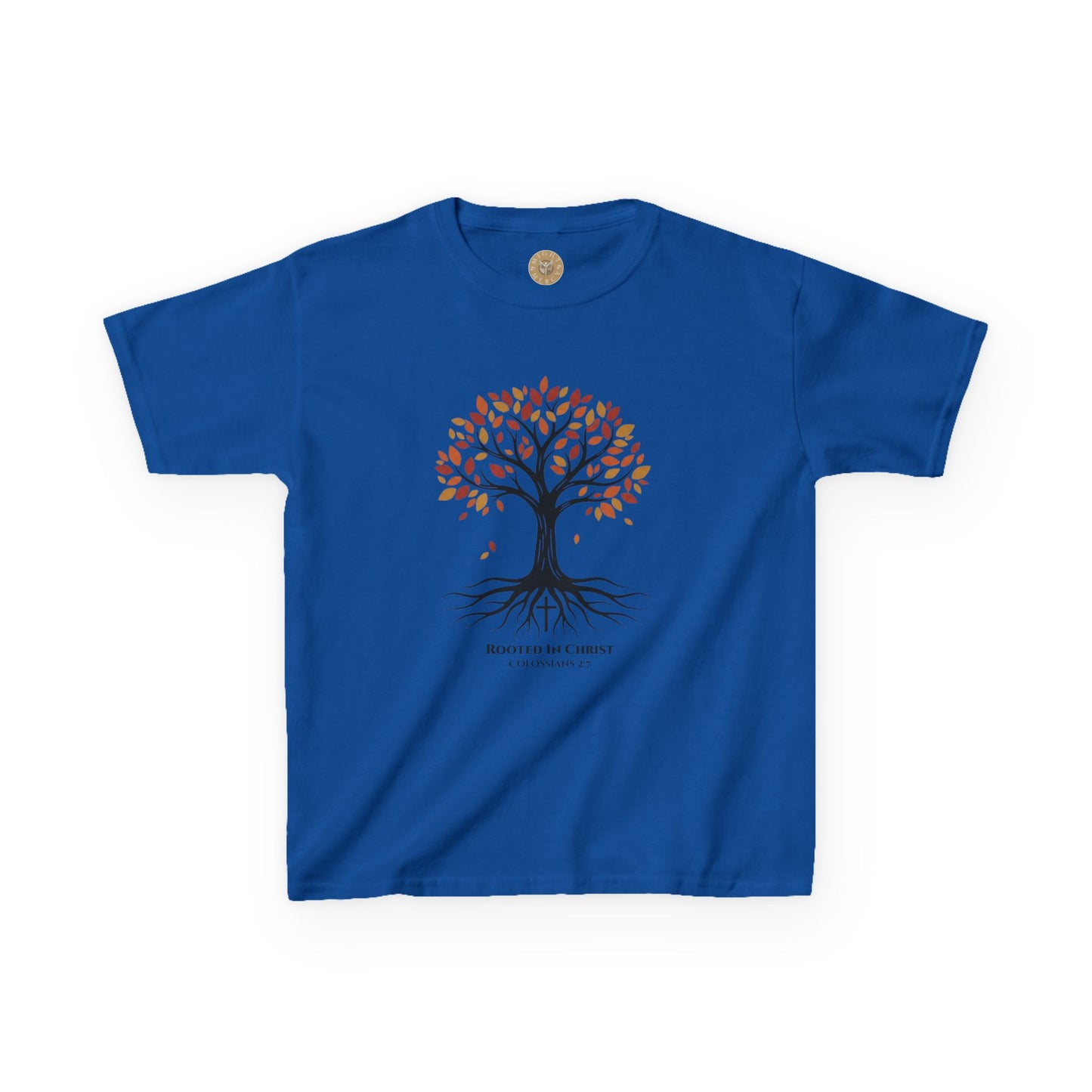 Rooted In Christ – Colossians 2:7 Youth Christian Fall Tee