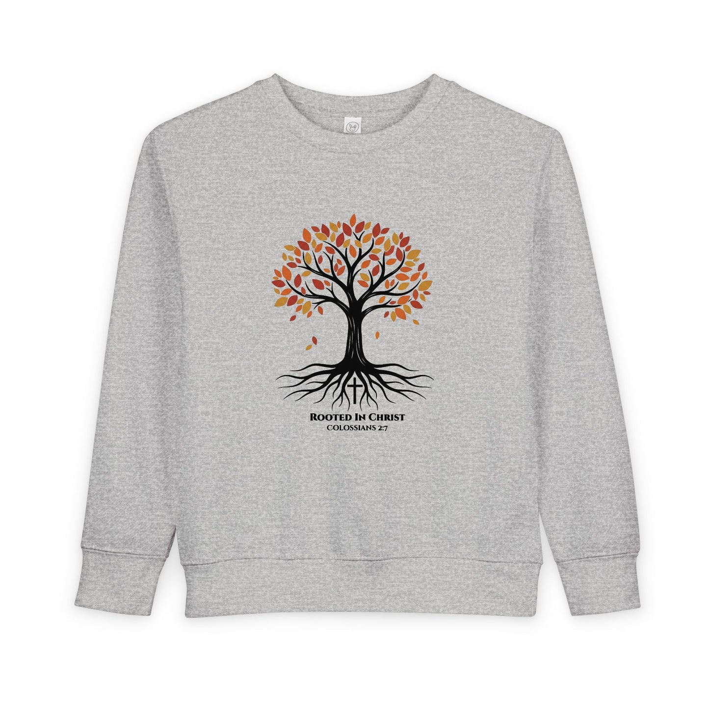 Rooted In Christ – Colossians 2:7 Toddler Christian Fall Crewneck