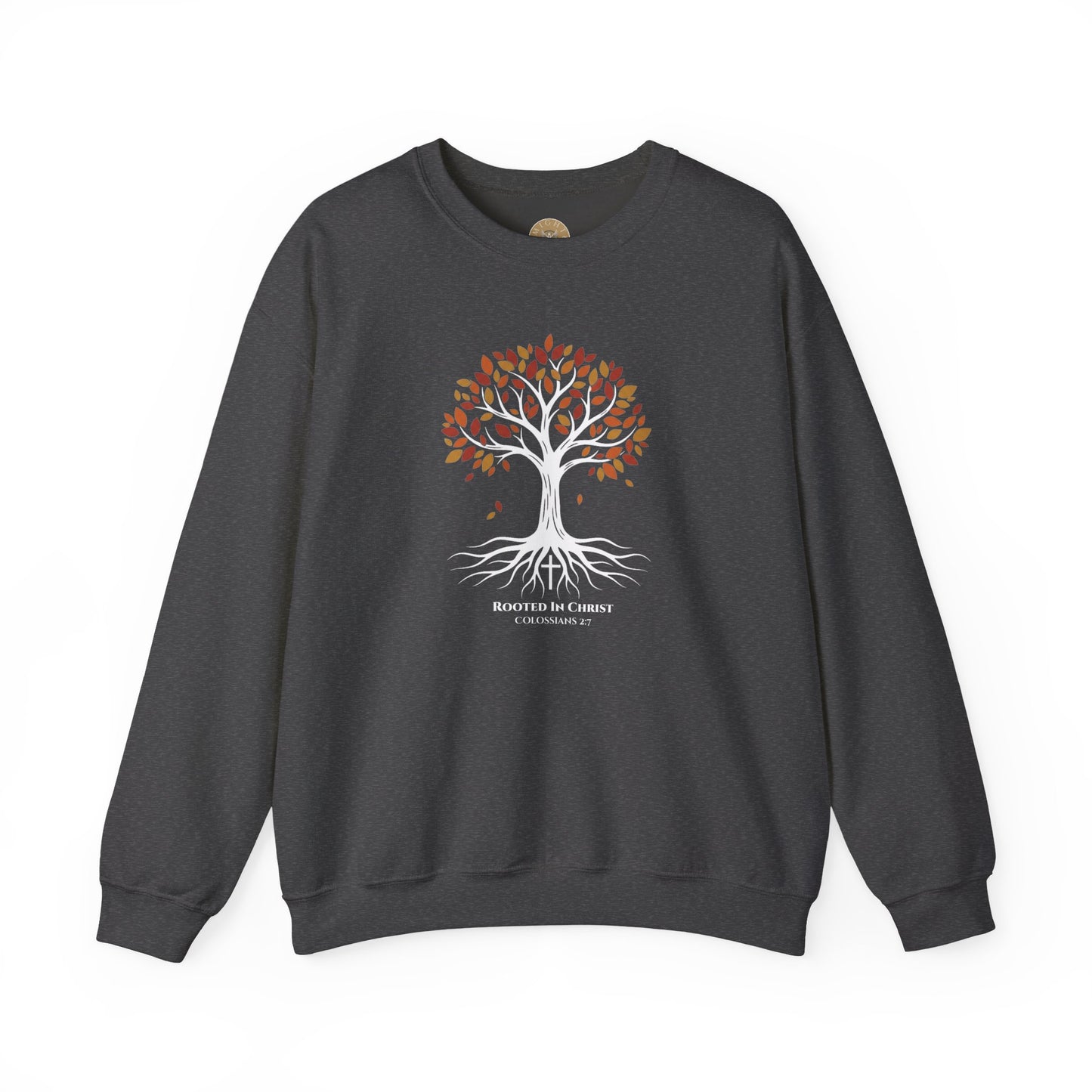 Rooted In Christ – Colossians 2:7 Christian Fall Crewneck