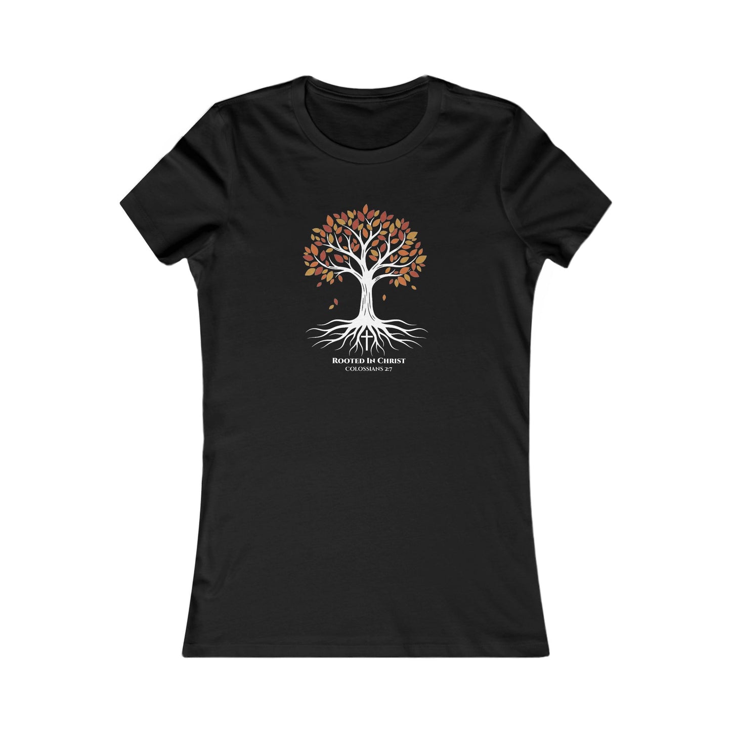 Rooted In Christ – Colossians 2:7 Women’s Christian Fall Tee