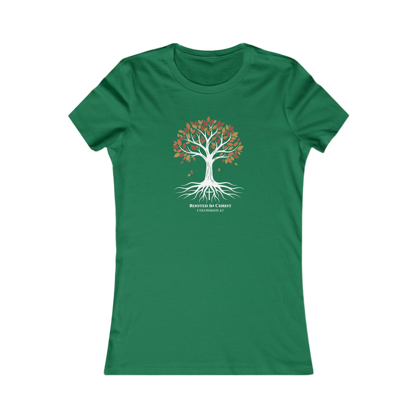 Rooted In Christ – Colossians 2:7 Women’s Christian Fall Tee