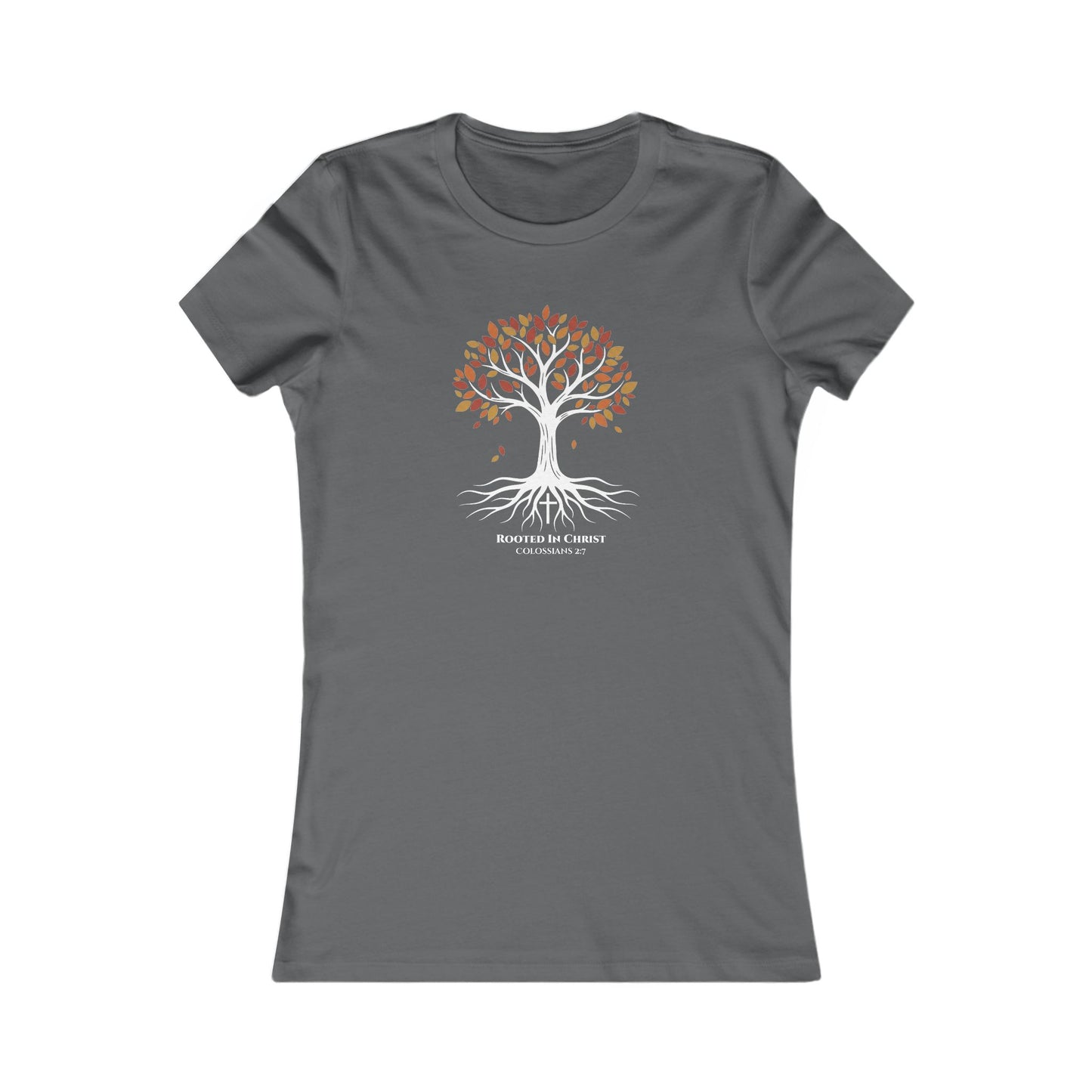 Rooted In Christ – Colossians 2:7 Women’s Christian Fall Tee