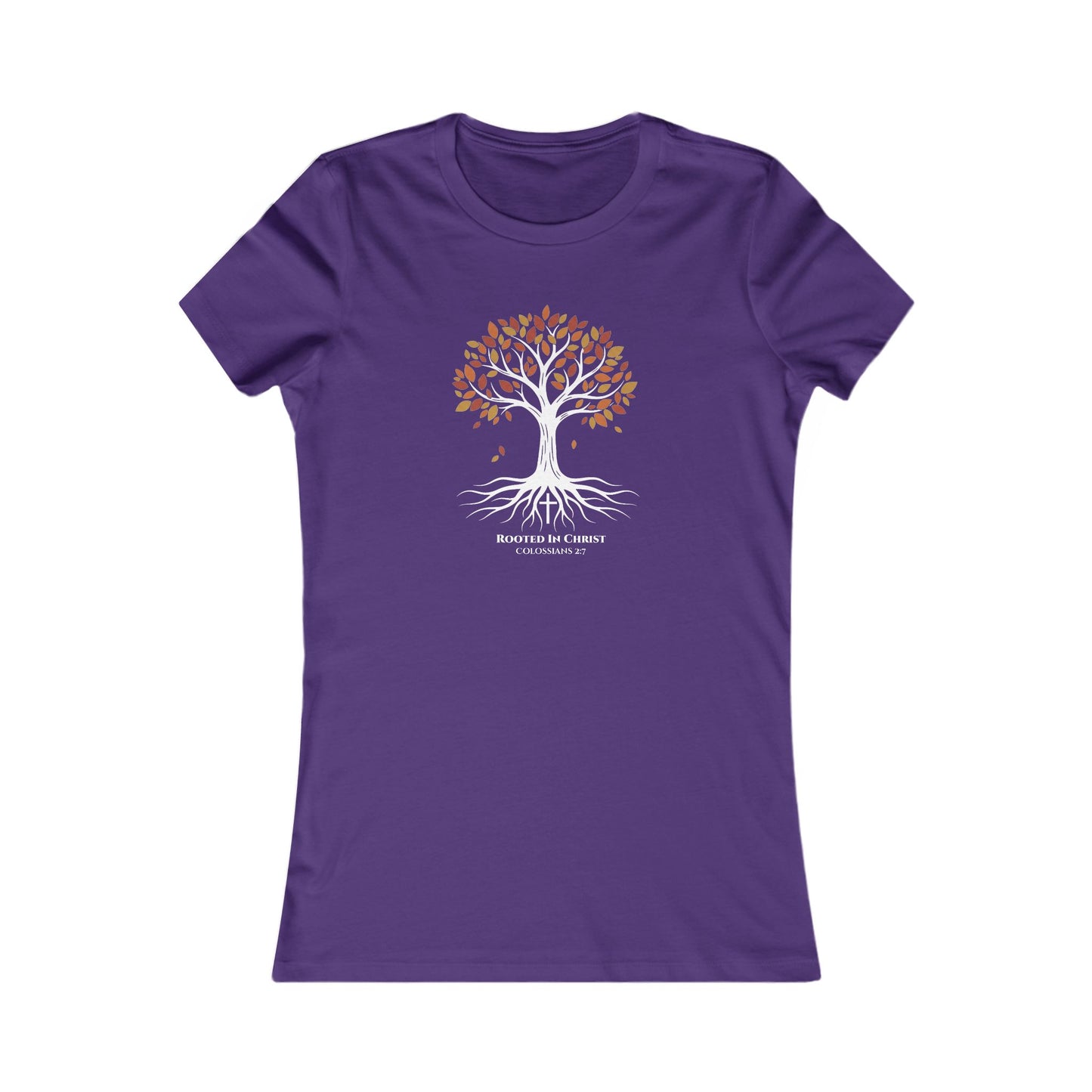 Rooted In Christ – Colossians 2:7 Women’s Christian Fall Tee