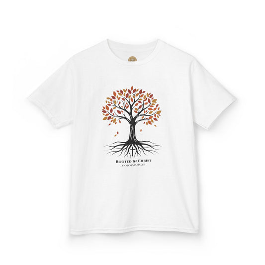 Rooted In Christ – Colossians 2:7 Youth Christian Fall Tee