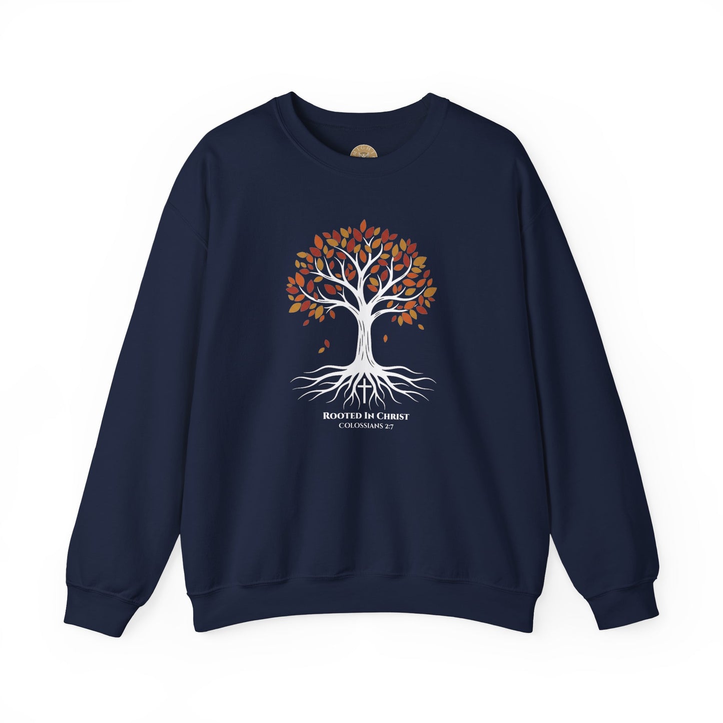 Rooted In Christ – Colossians 2:7 Christian Fall Crewneck