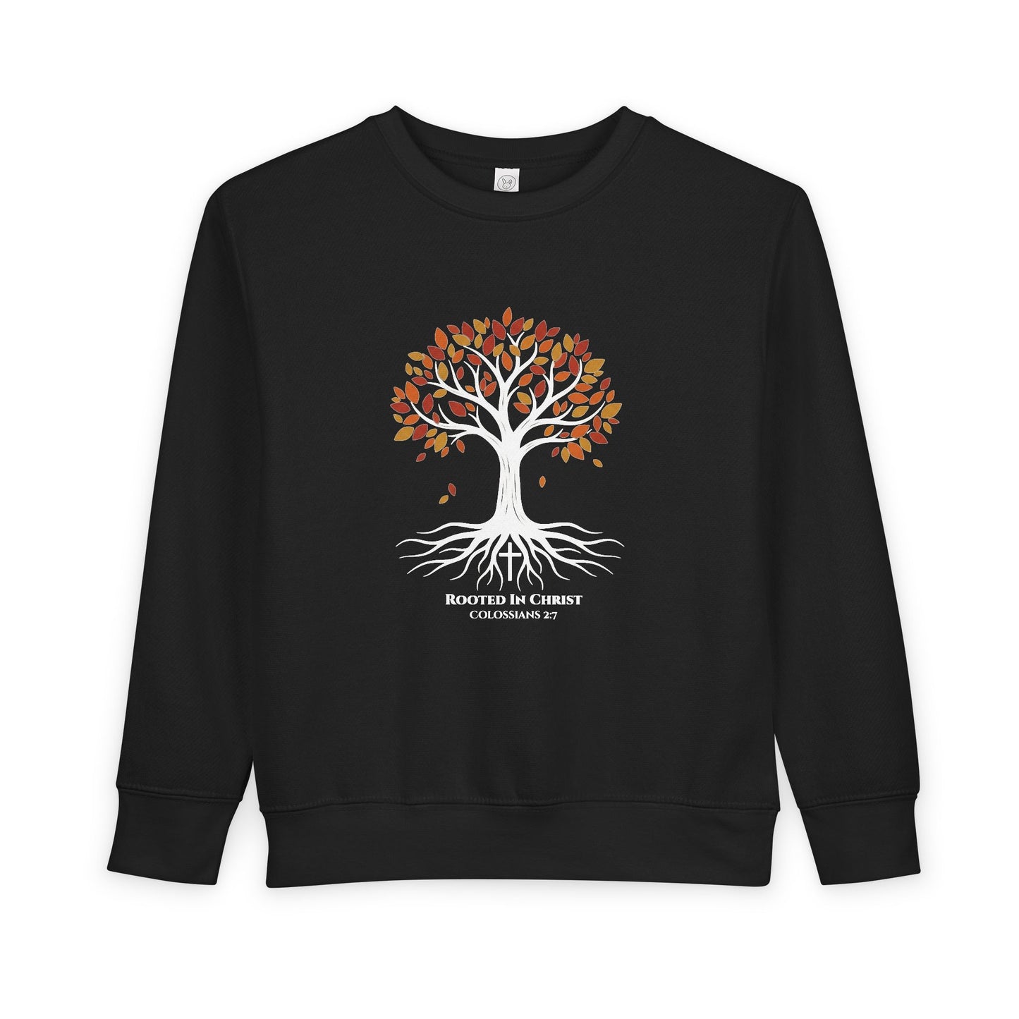 Rooted In Christ – Colossians 2:7 Toddler Christian Fall Crewneck